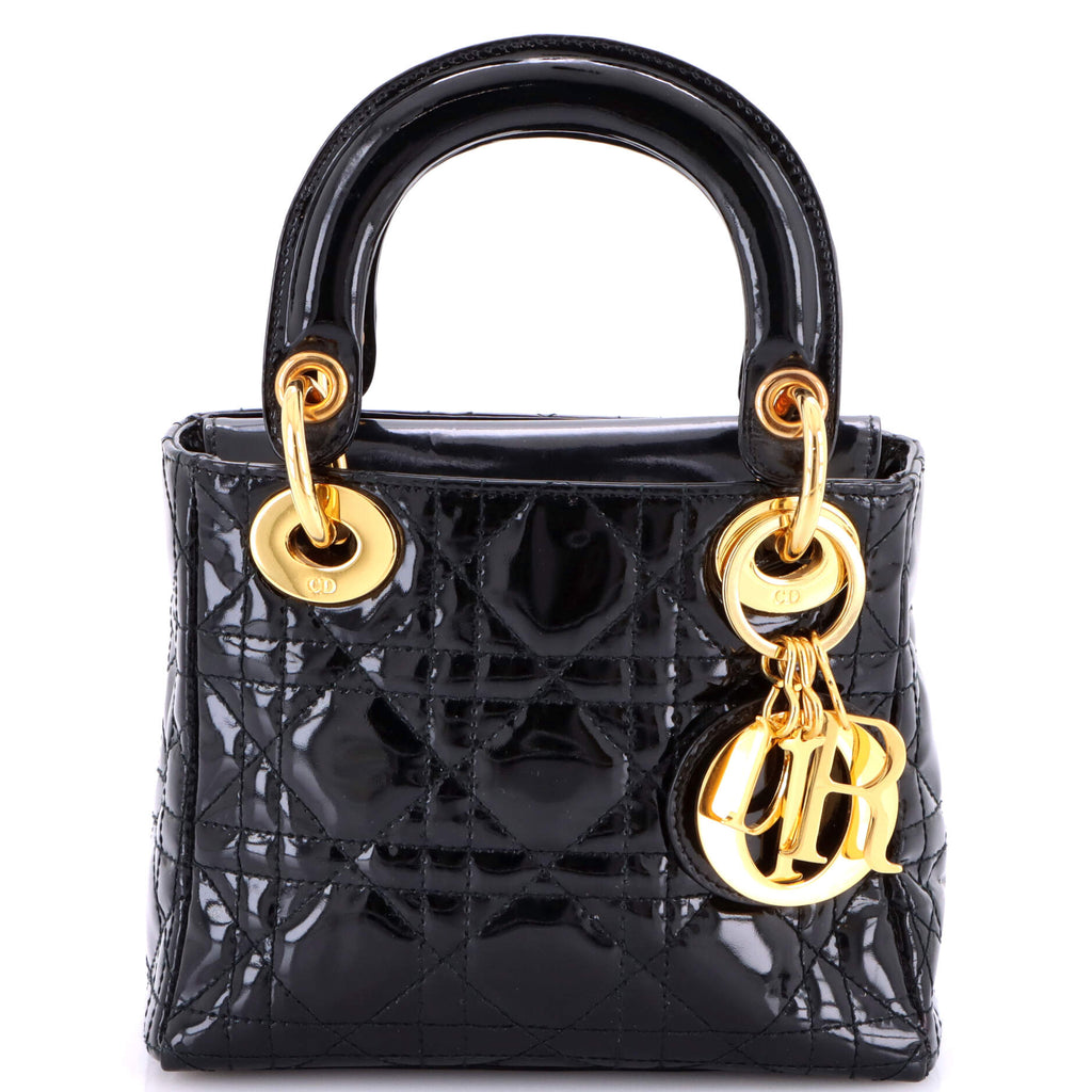 Vintage Lady Dior Bag Cannage Quilt Patent Mini