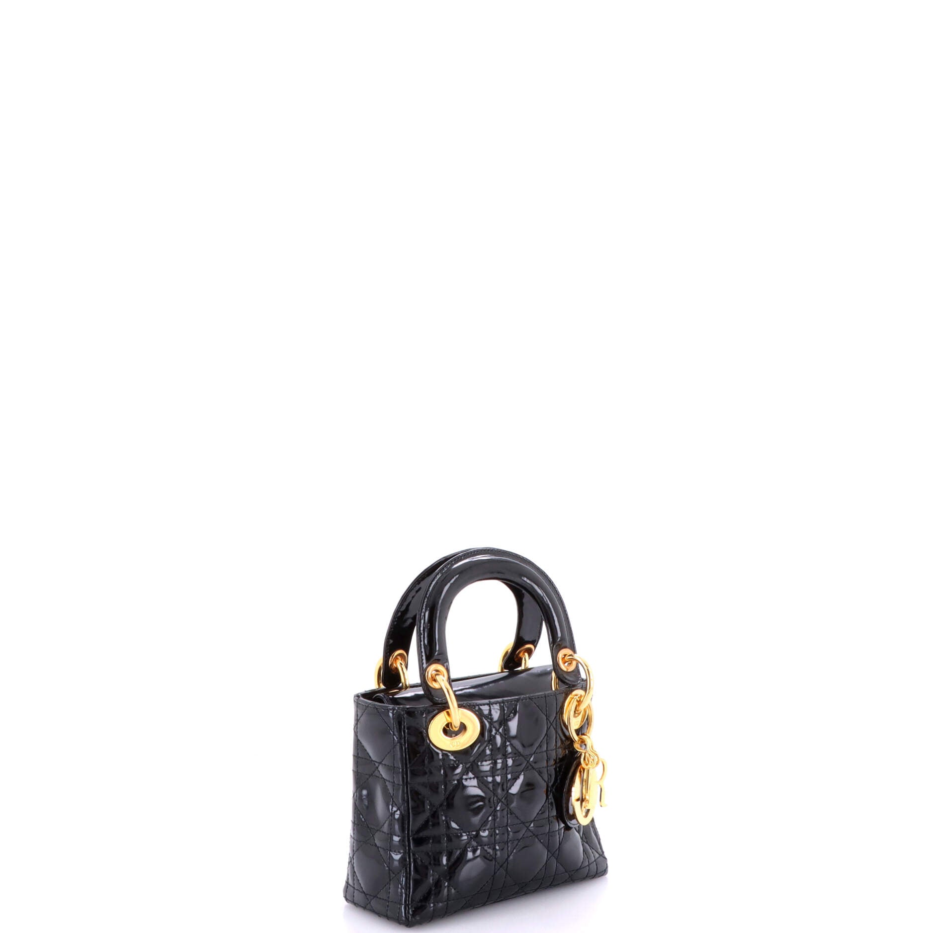 Vintage Lady Dior Bag Cannage Quilt Patent Mini