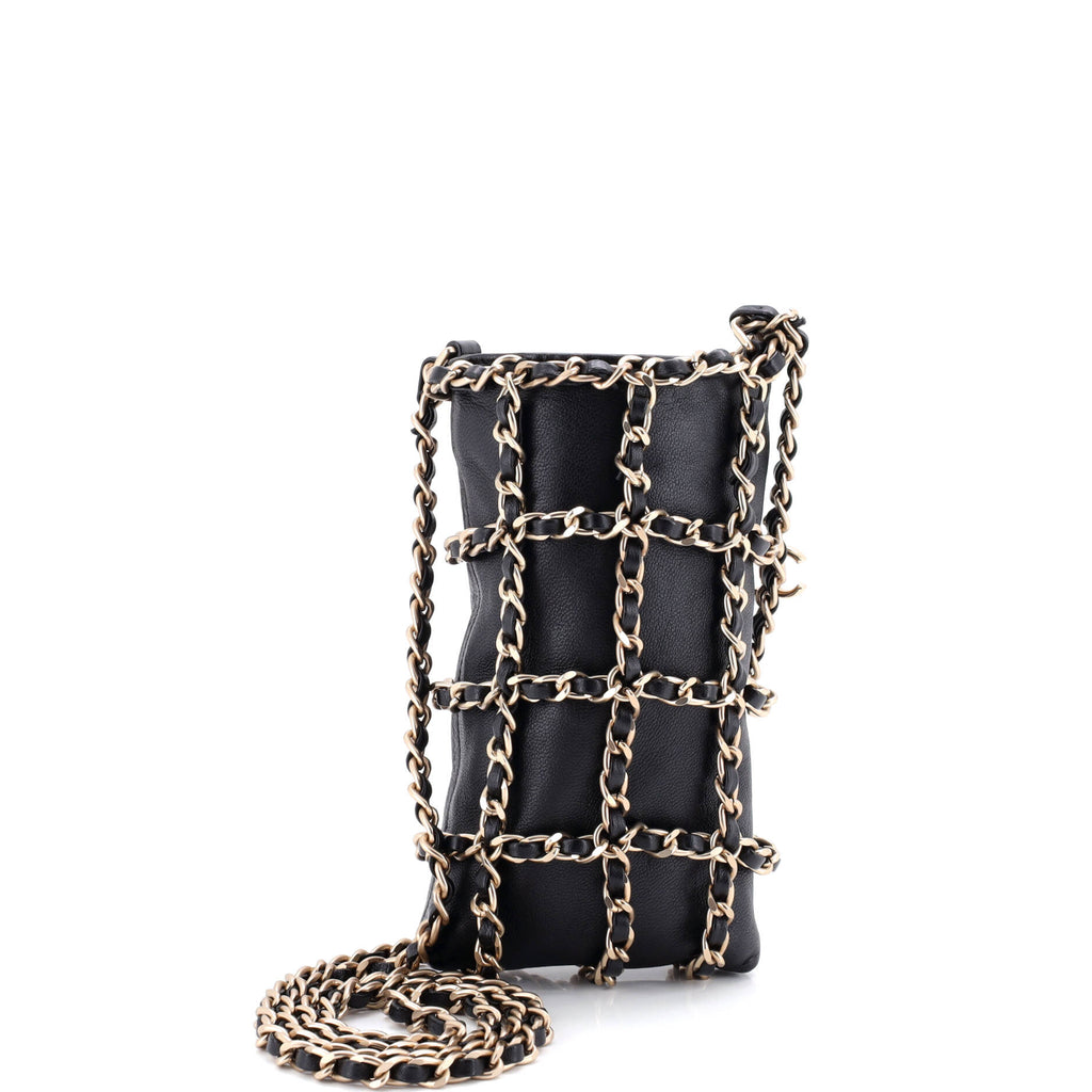 Tech Me Out Clutch With Chain Lambskin
