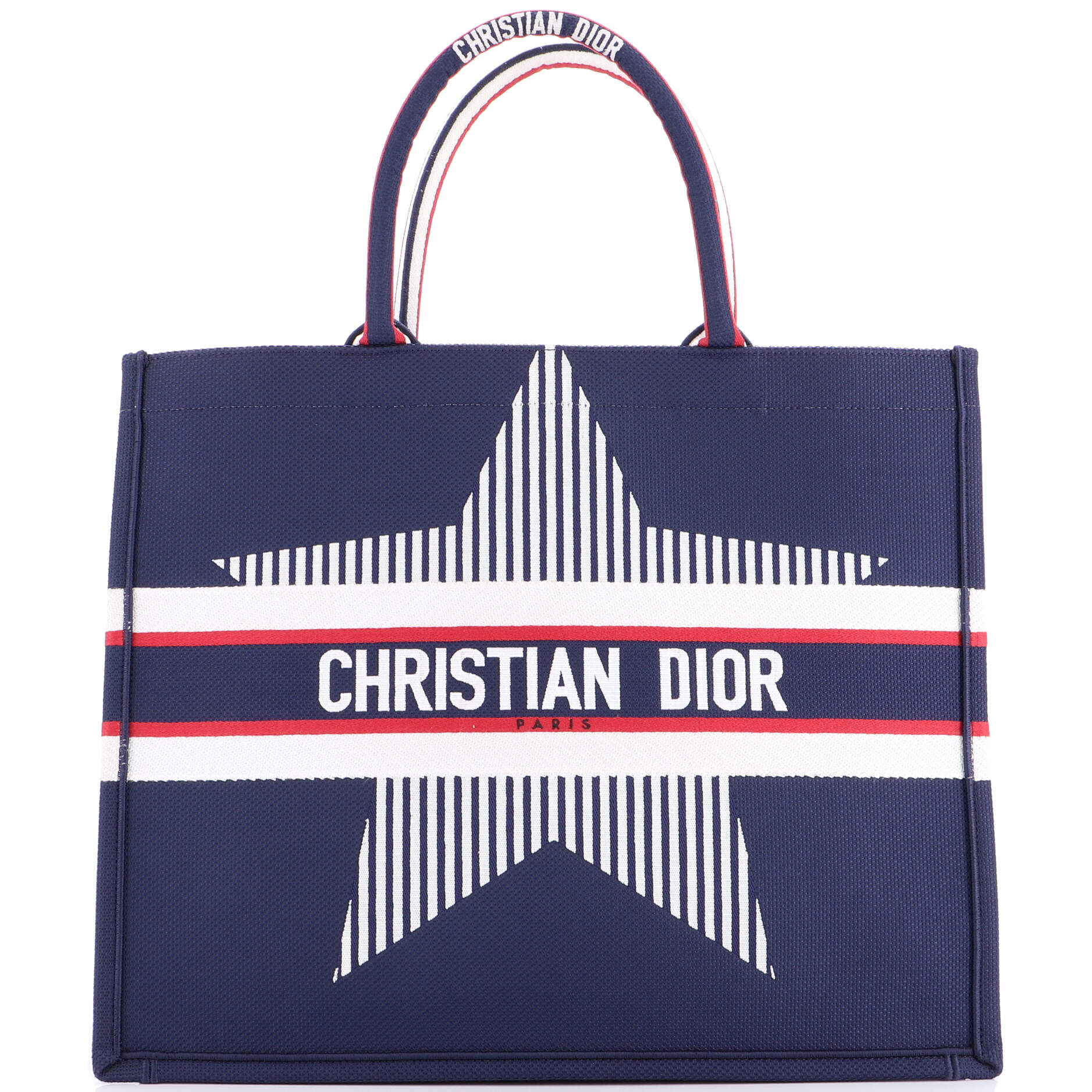 Book Tote Embroidered Canvas Large