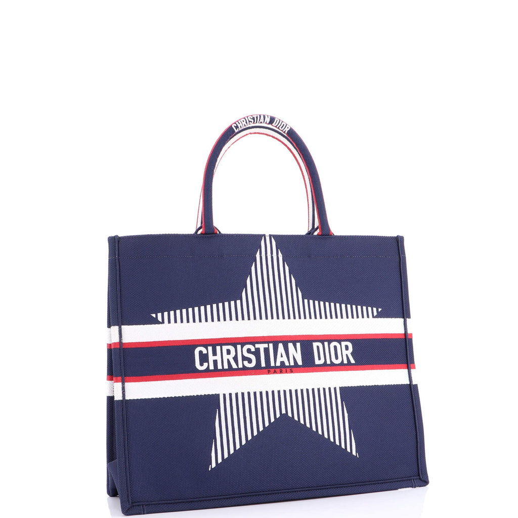 Book Tote Embroidered Canvas Large