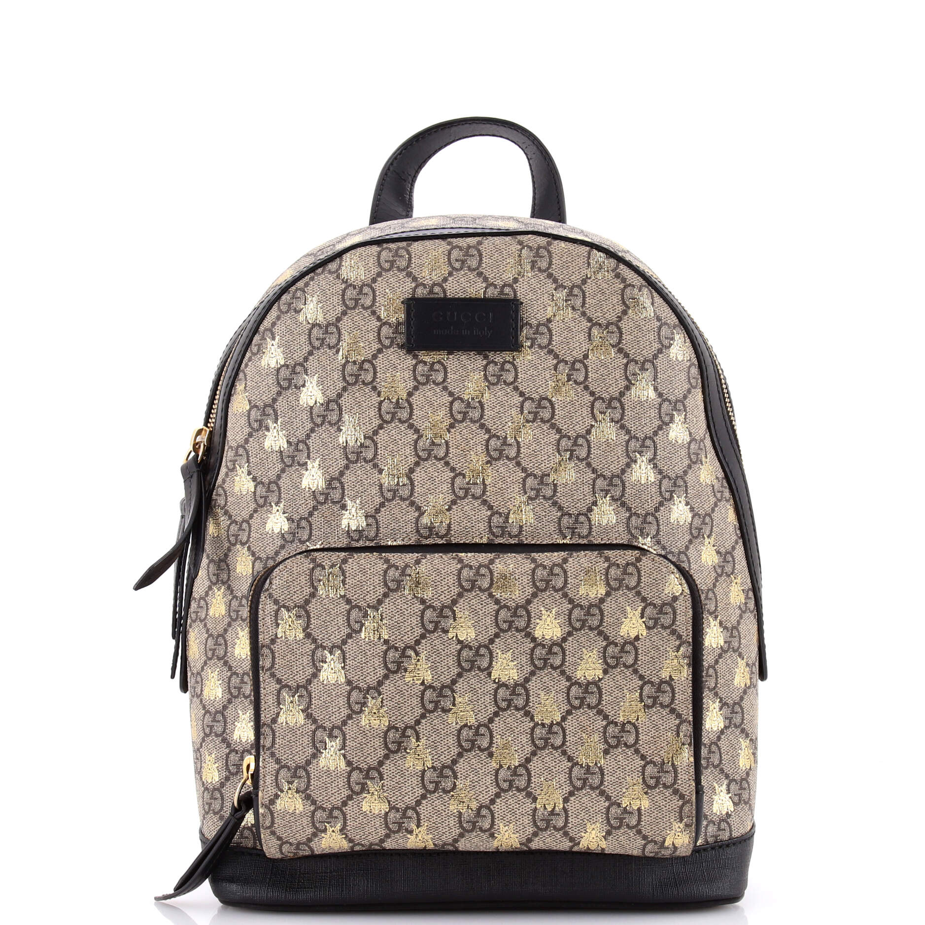 Zip Pocket Backpack Printed GG Coated Canvas Small