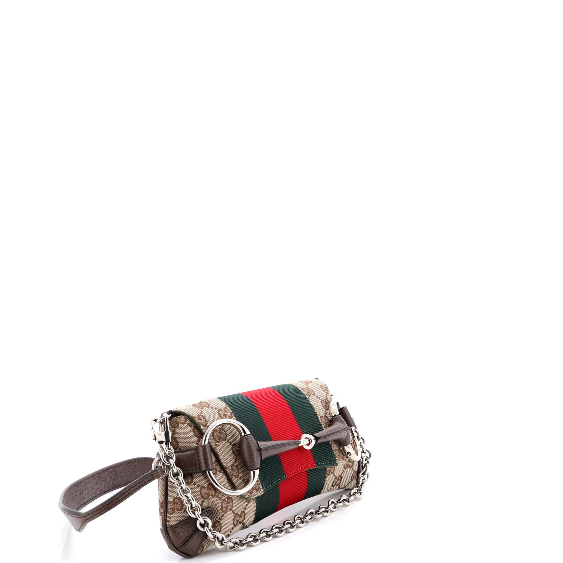 Horsebit NM Web Chain Clutch GG Canvas Small