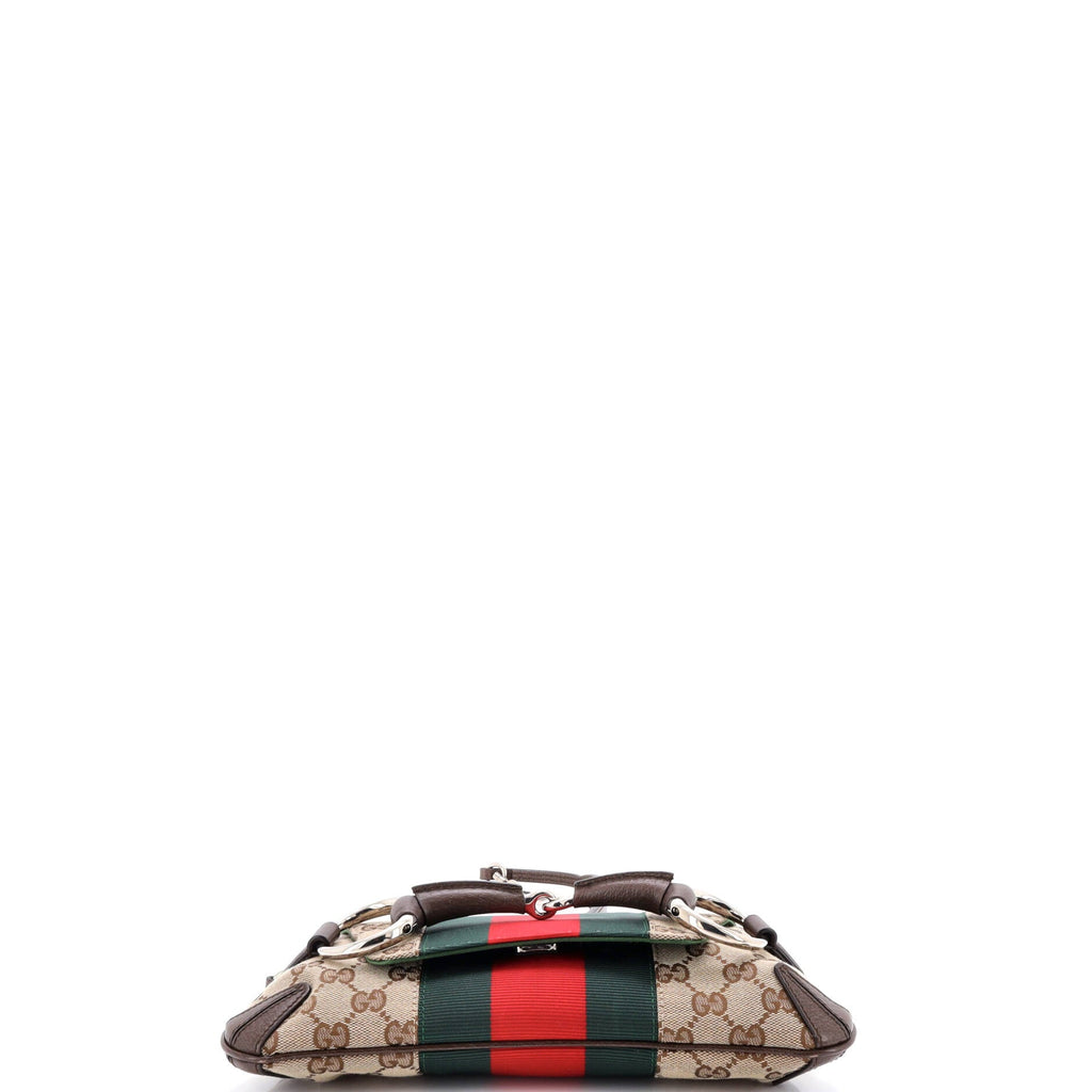 Horsebit NM Web Chain Clutch GG Canvas Small