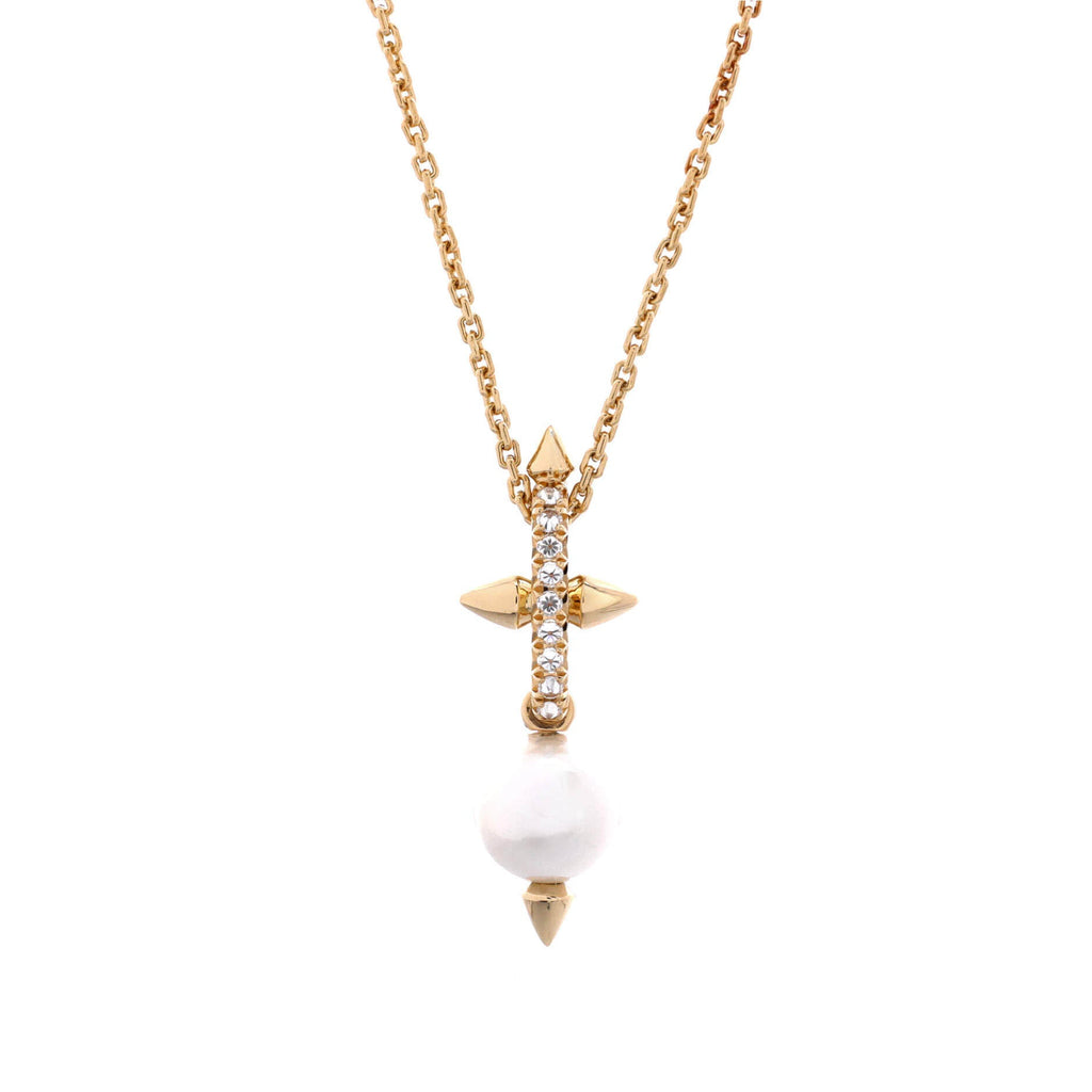 x Pharrell Williams Titan Pendant Necklace 18K Yellow Gold with Freshwater Pearl and Diamonds