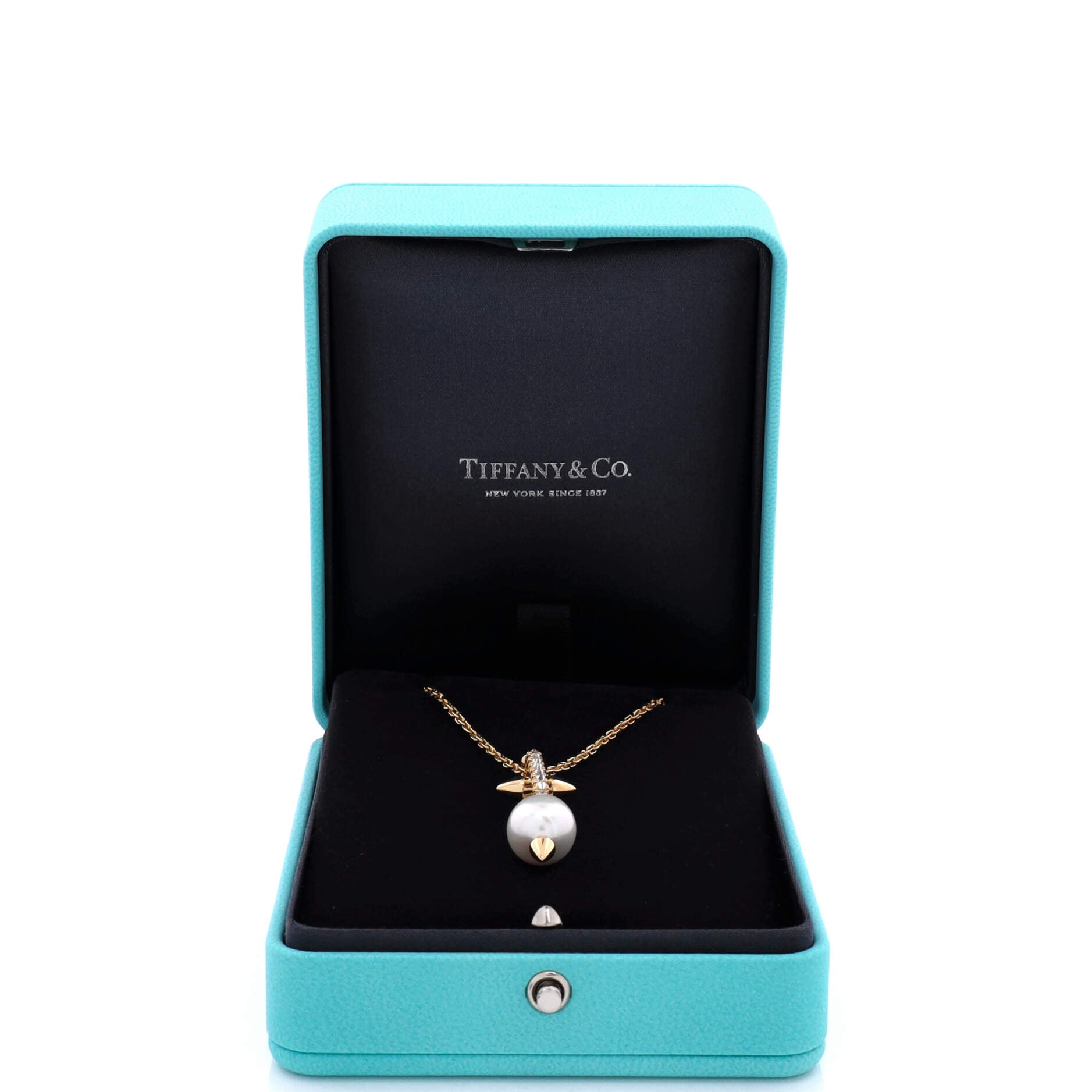 x Pharrell Williams Titan Pendant Necklace 18K Yellow Gold with Freshwater Pearl and Diamonds