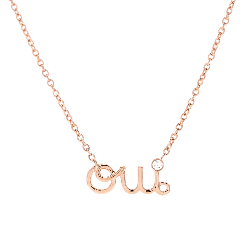 Oui Necklace 18K Rose Gold with Diamond