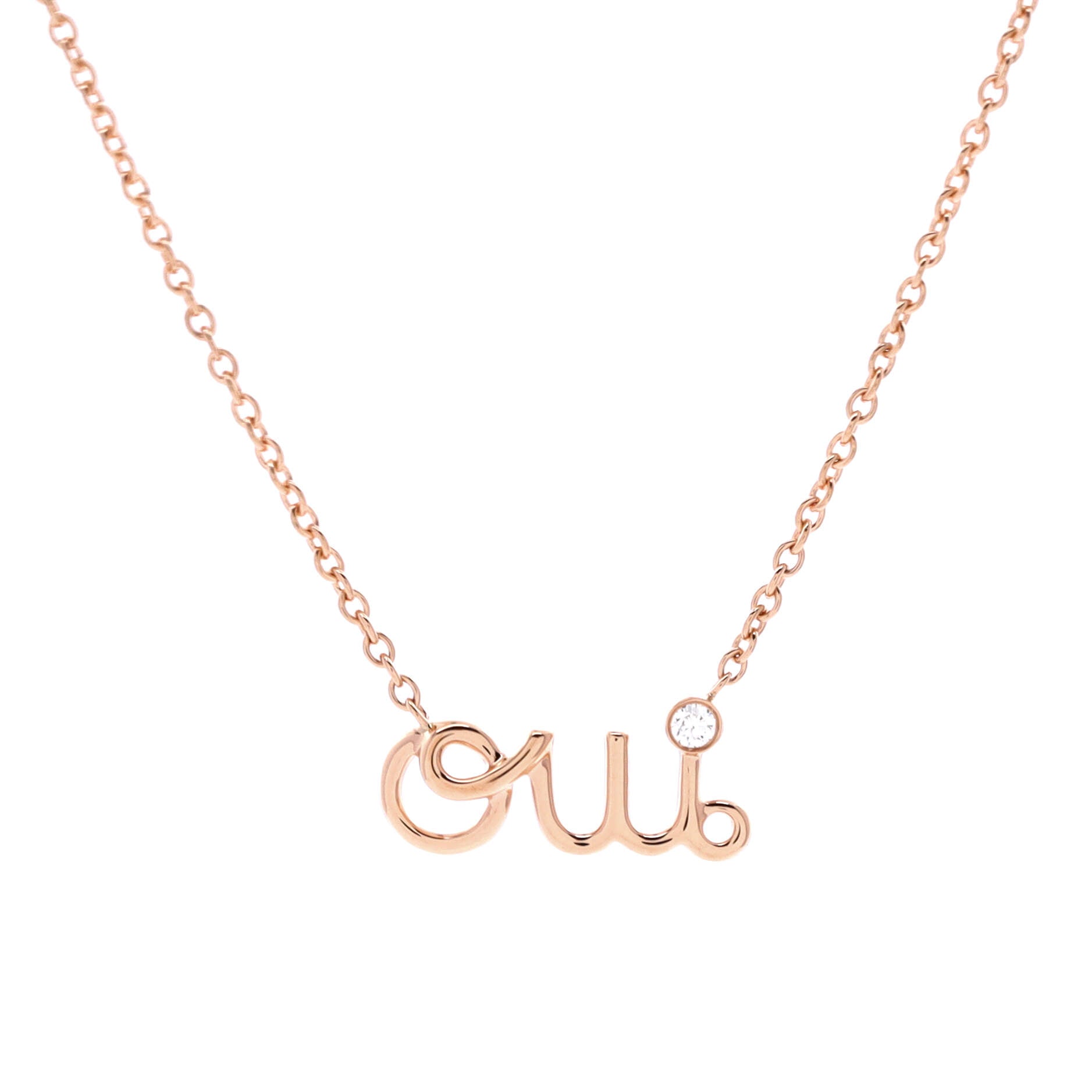 Oui Necklace 18K Rose Gold with Diamond