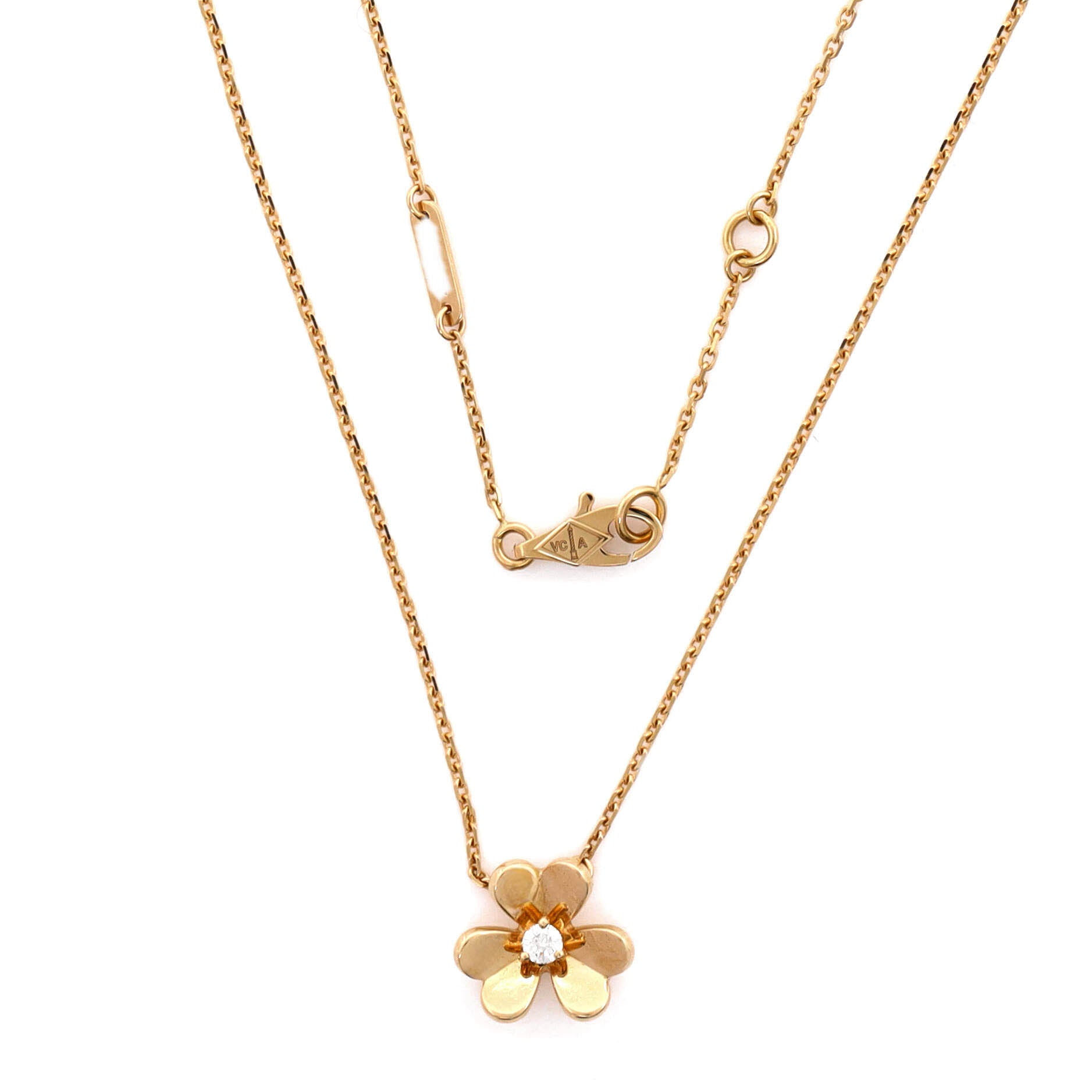 Frivole Pendant Necklace 18K Yellow Gold and Diamond Mini