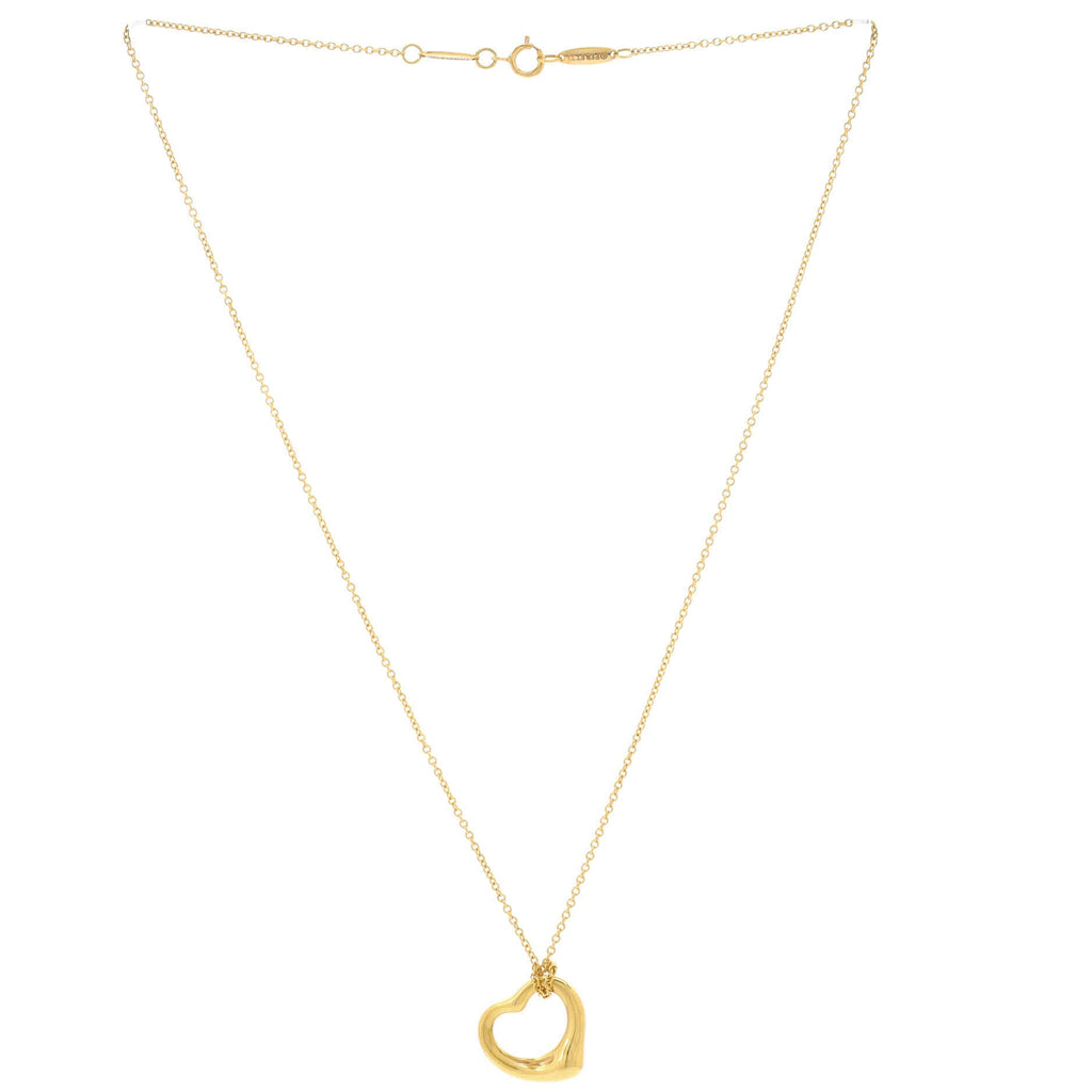 Elsa Peretti Open Heart Pendant Necklace 18K Yellow Gold 16mm