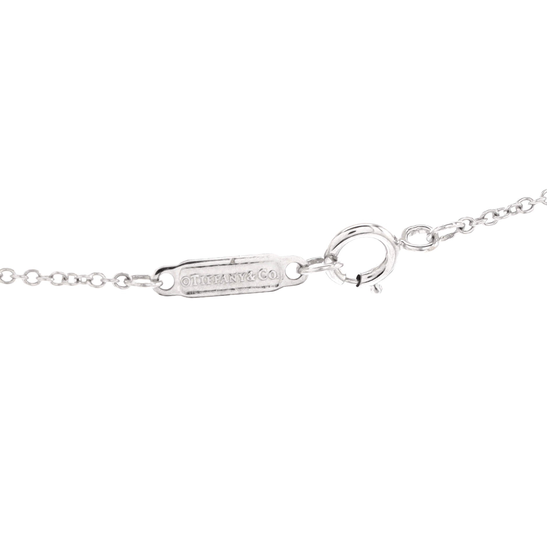 T Smile Pendant Necklace 18K White Gold with Diamonds Small