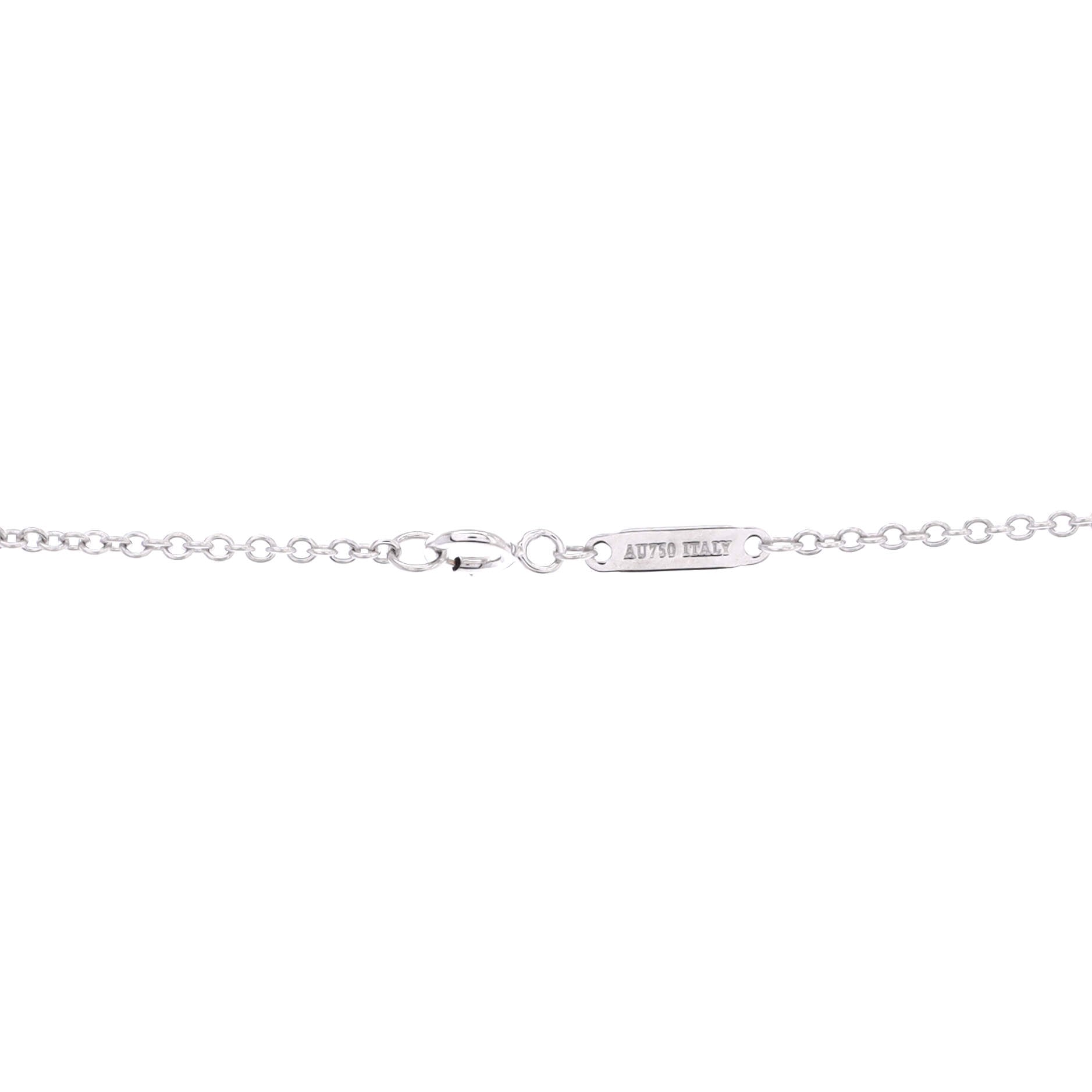 Hardware Padlock Pendant Necklace 18K White Gold and Pave Diamonds
