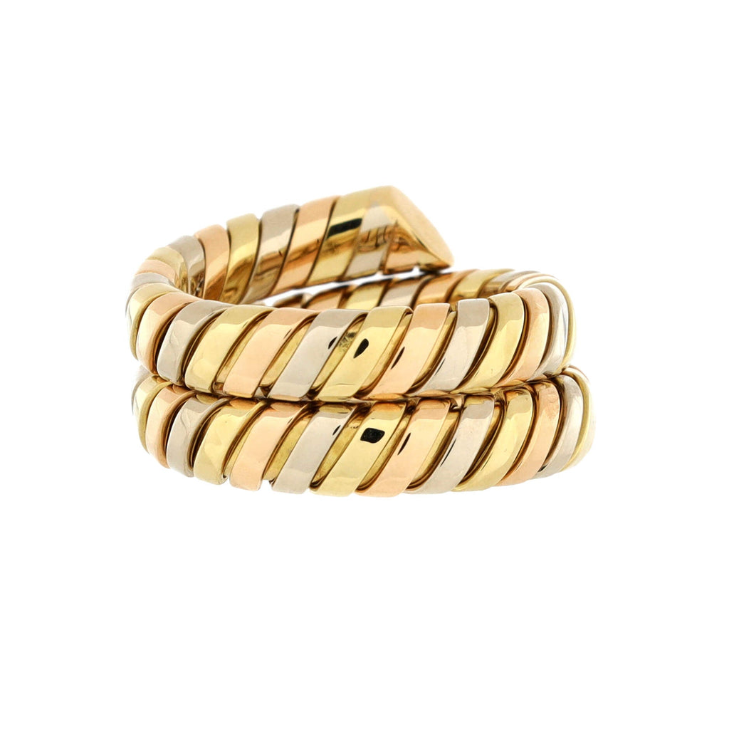 Tubogas Double Wrap Ring 18K Tricolor Gold