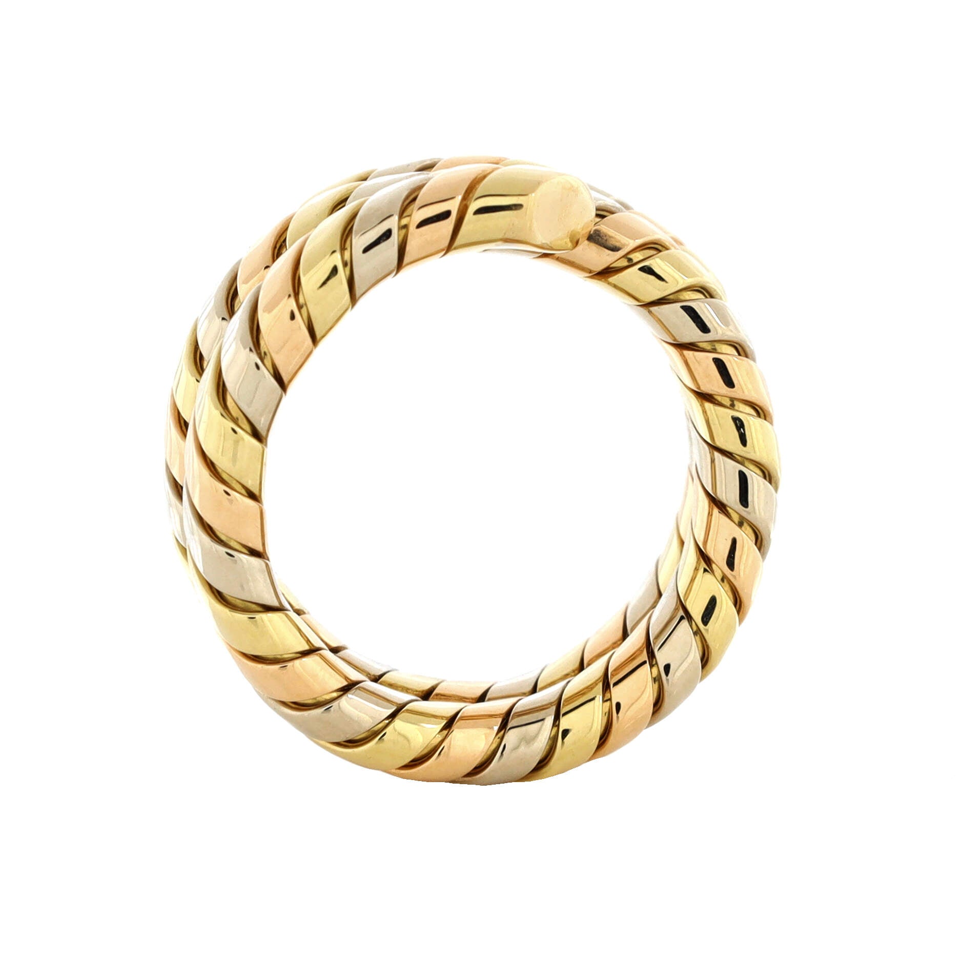 Tubogas Double Wrap Ring 18K Tricolor Gold