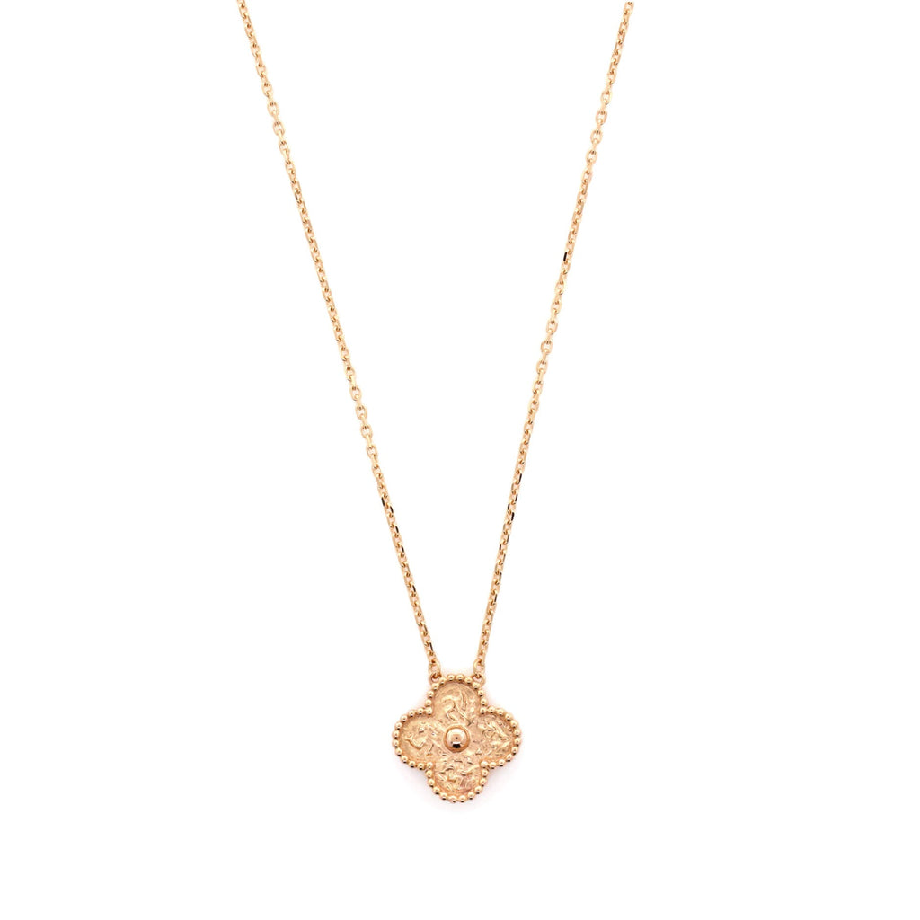 Vintage Alhambra Pendant Necklace 18K Rose Gold