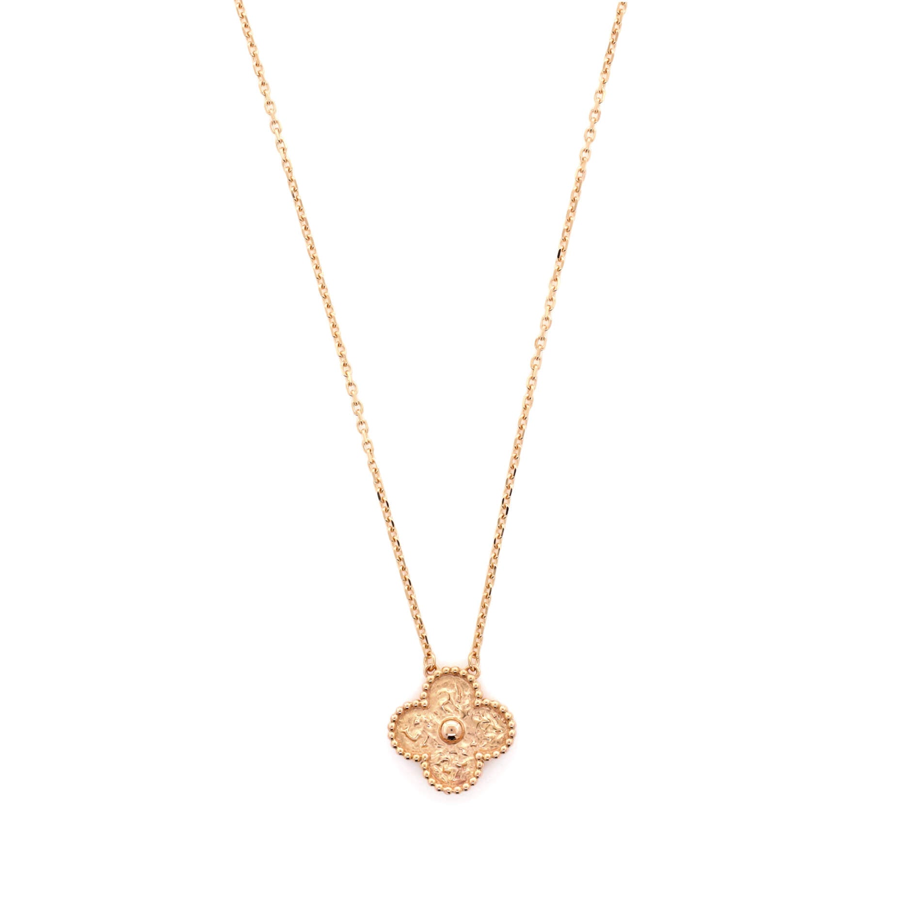 Vintage Alhambra Pendant Necklace 18K Rose Gold