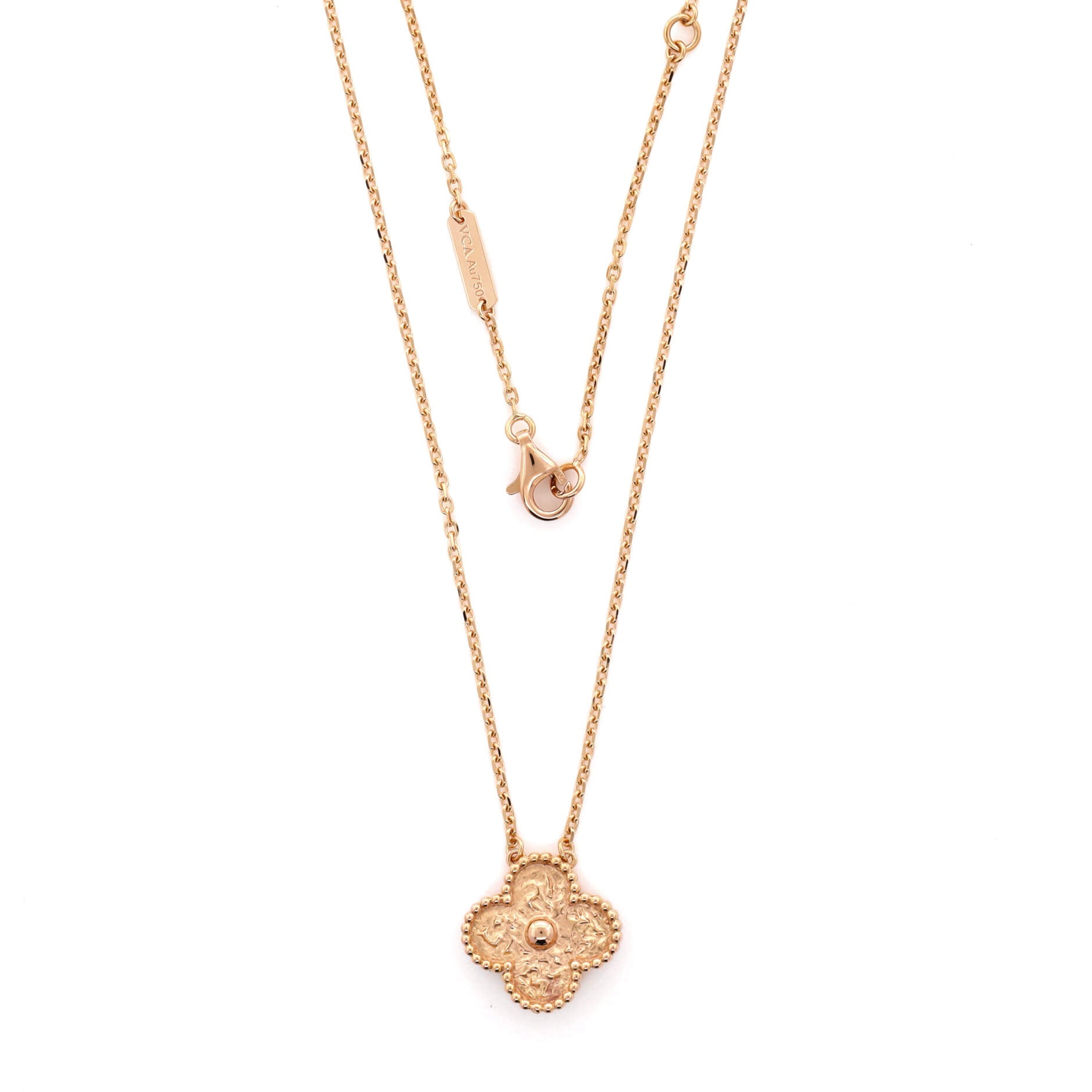 Vintage Alhambra Pendant Necklace 18K Rose Gold