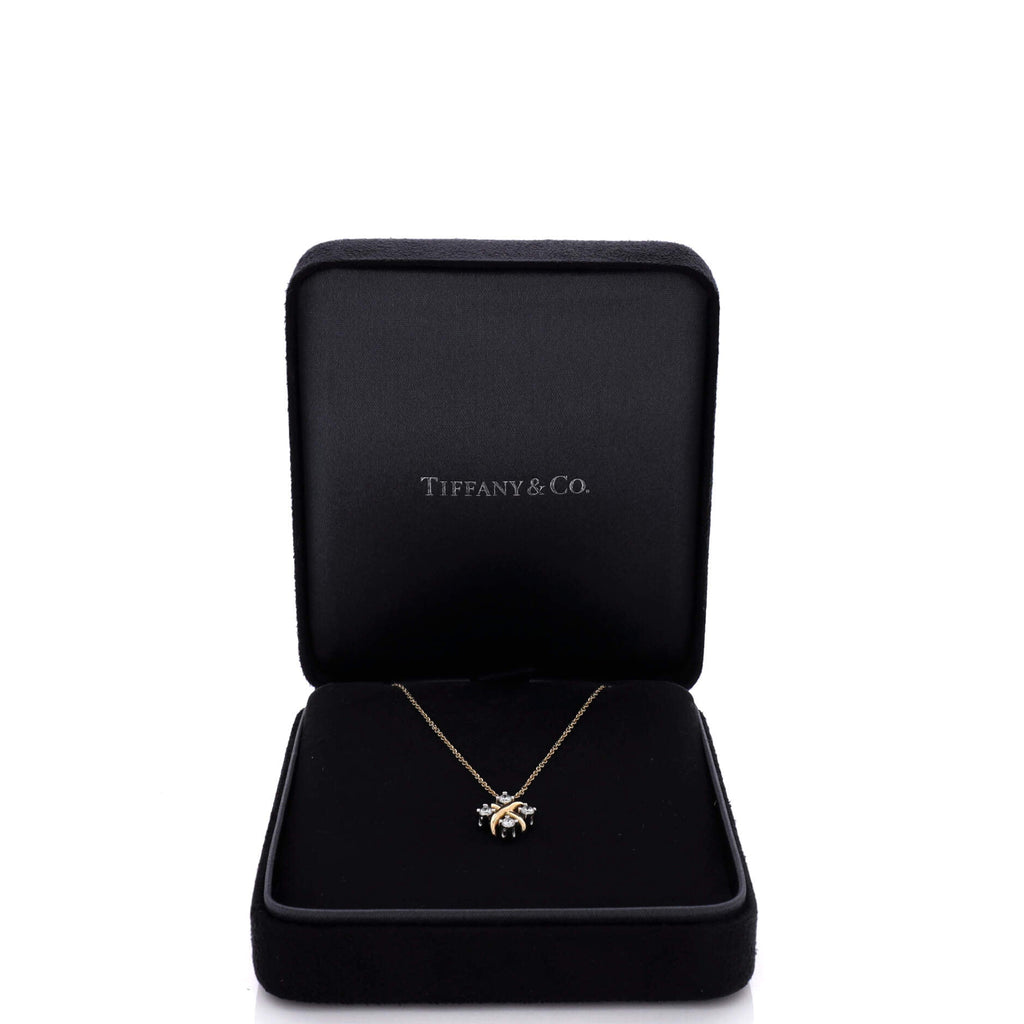 Schlumberger Lynn Pendant Necklace 18K Yellow Gold and Platinum with Diamonds