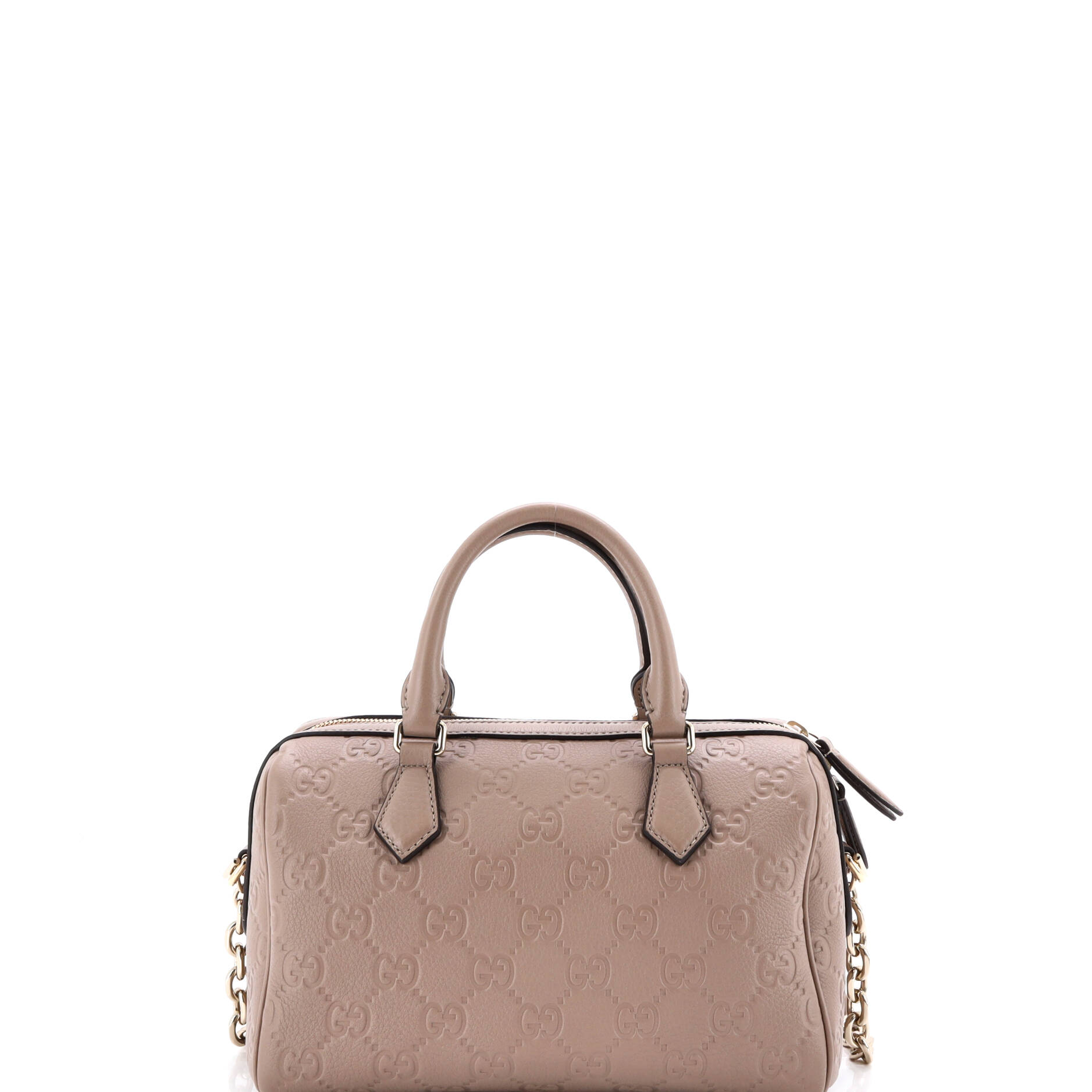 Emblem Boston Bag GG Embossed Leather Medium