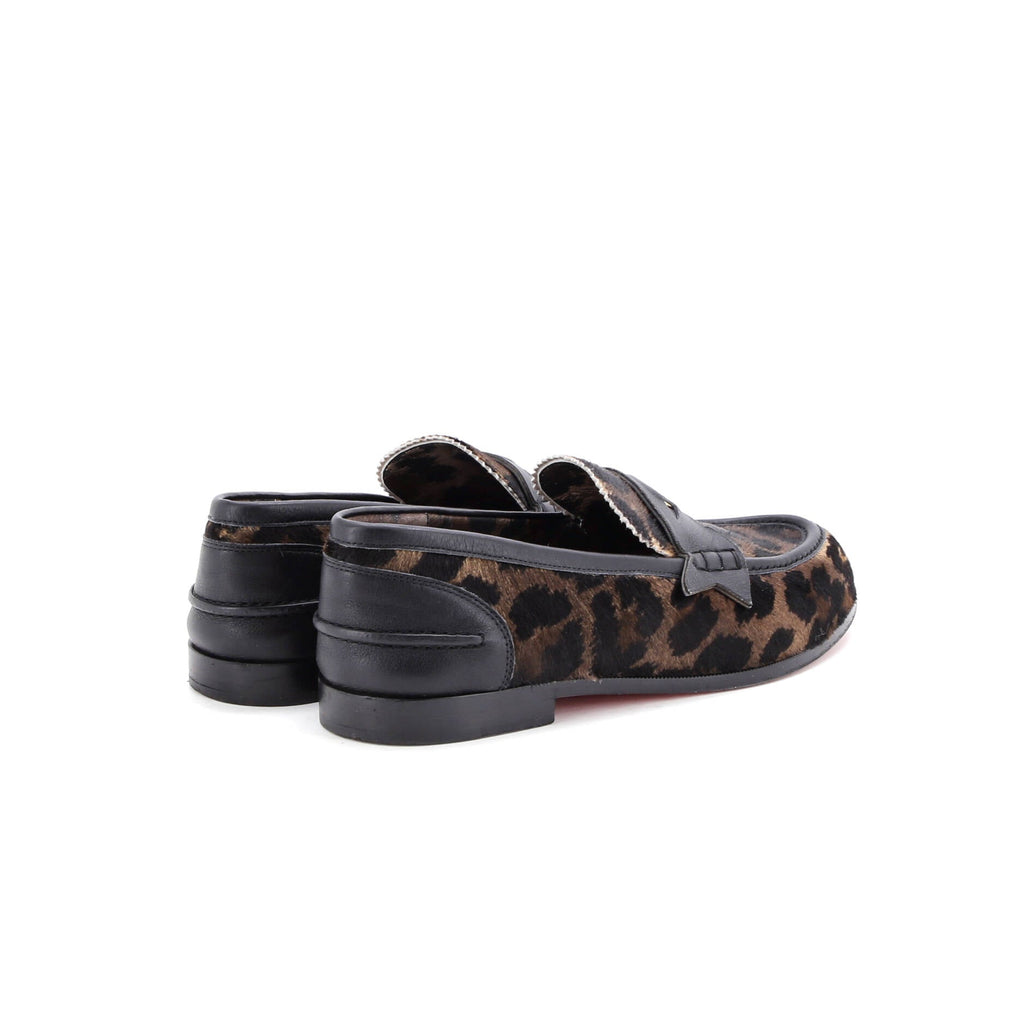 Women's Penny Loafers Leopard Print Goat Hair