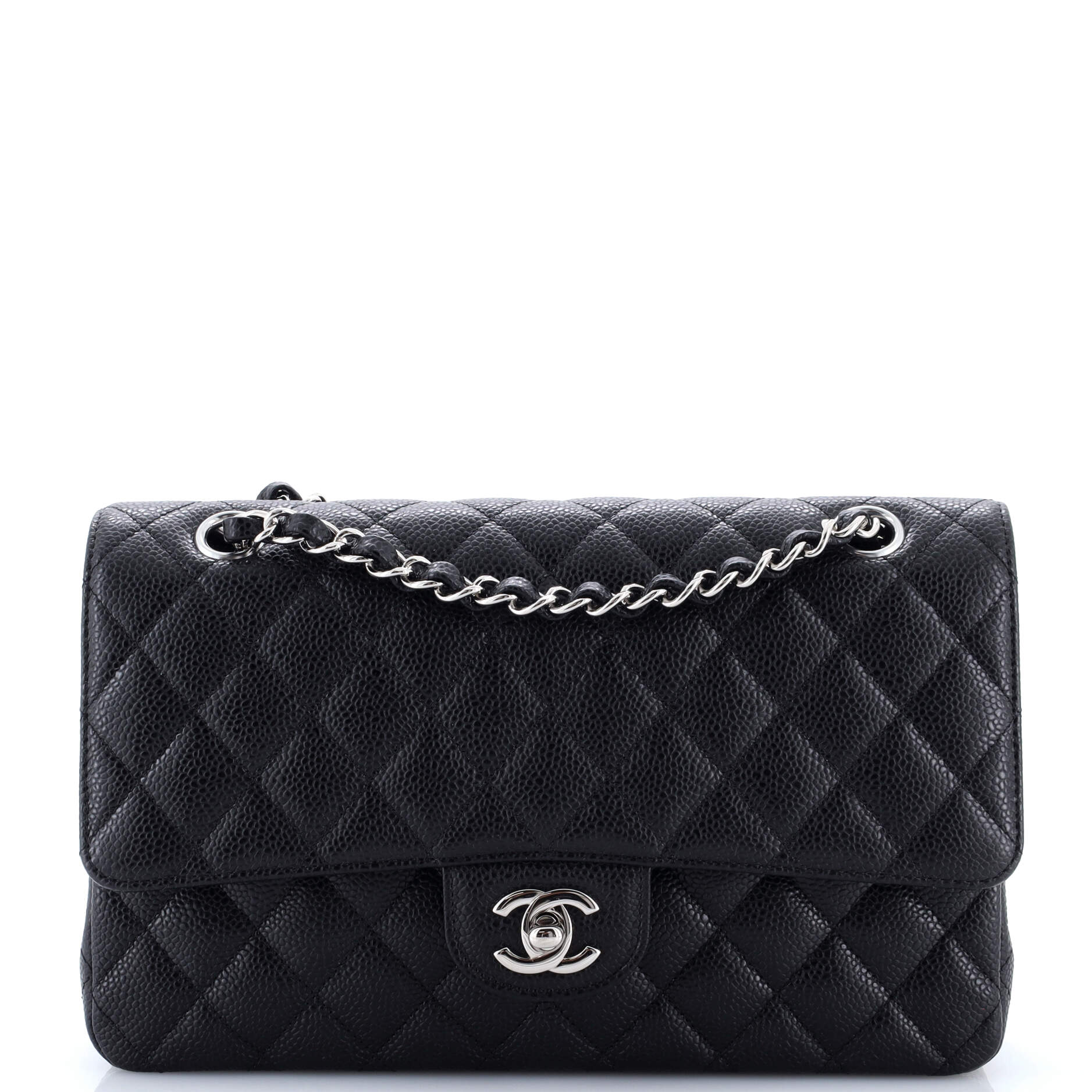 Classic Double Flap Bag Quilted Caviar Medium