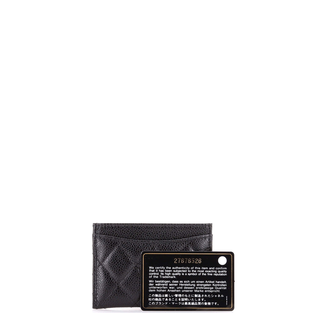 Classic Card Holder Quilted Caviar