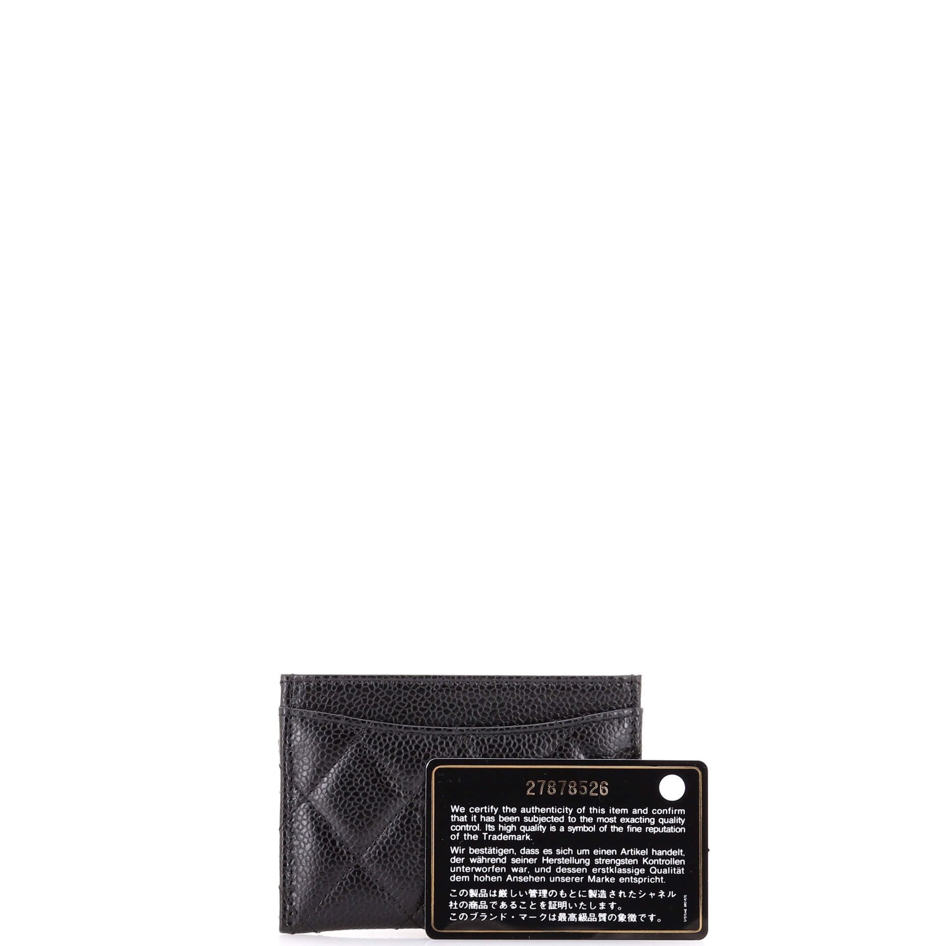 Classic Card Holder Quilted Caviar