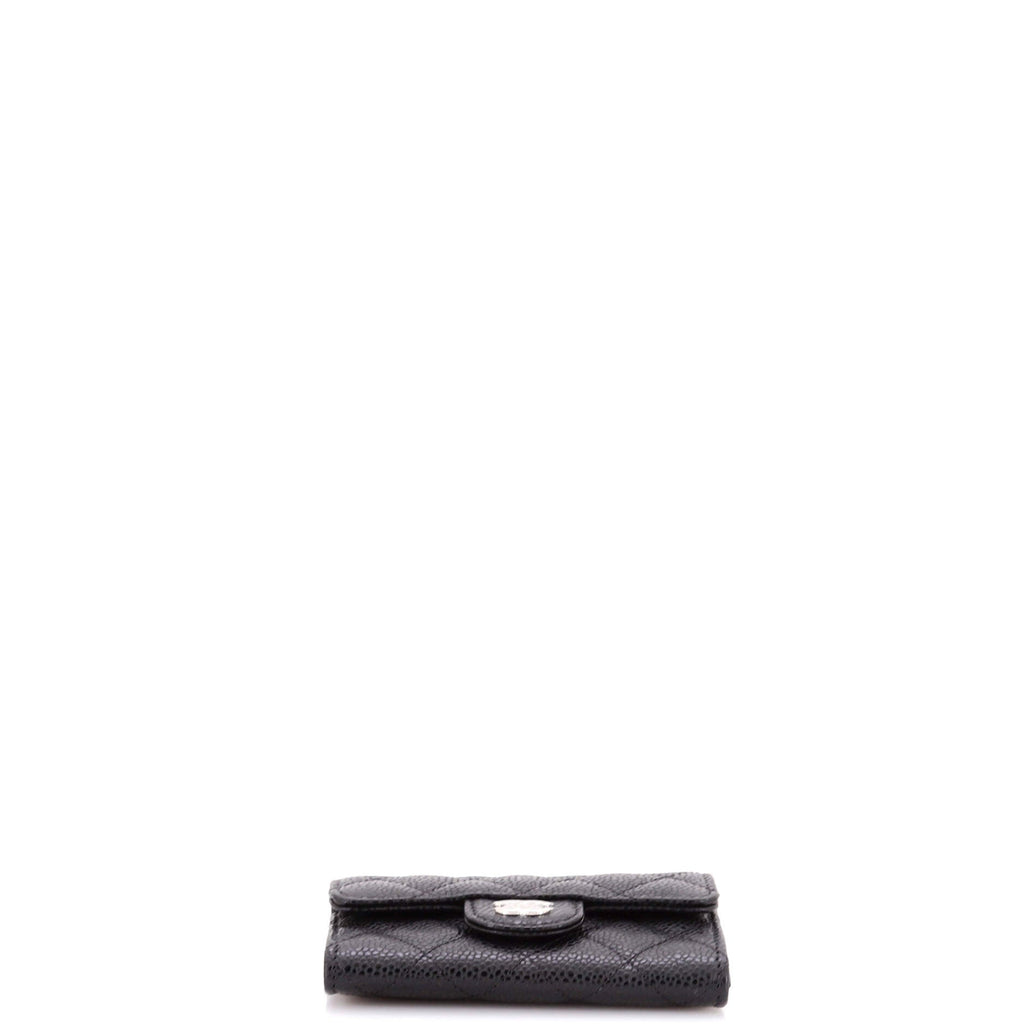 Classic Flap Card Case Quilted Caviar