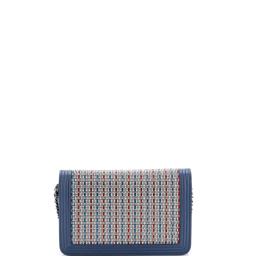 Boy Wallet on Chain Crystal Embellished Leather
