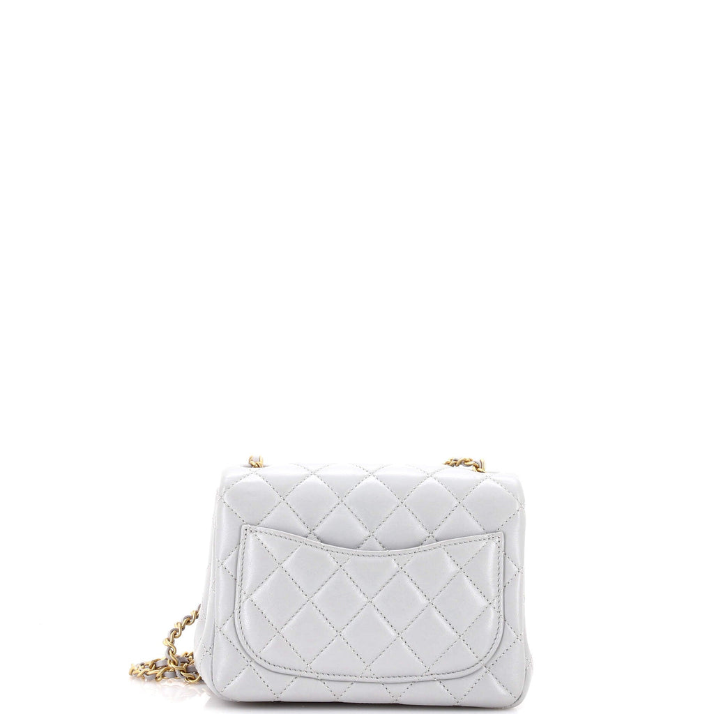 Pearl Crush Square Flap Bag Quilted Lambskin Mini