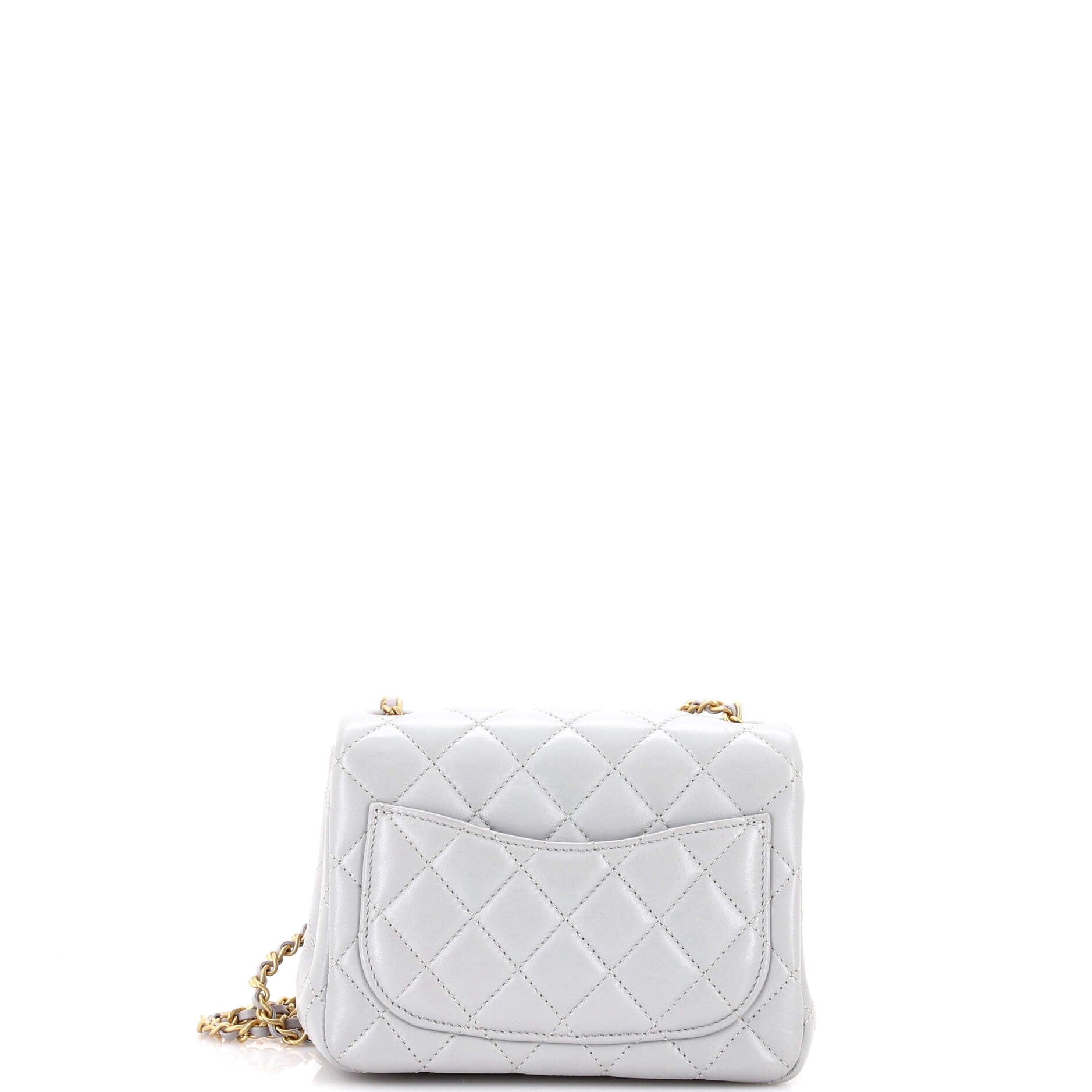 Pearl Crush Square Flap Bag Quilted Lambskin Mini