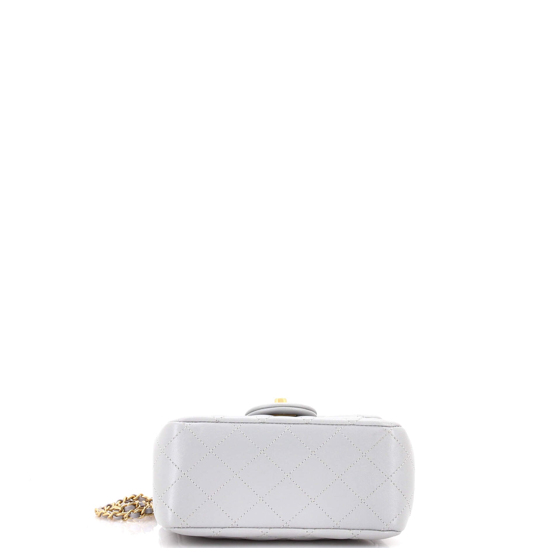 Pearl Crush Square Flap Bag Quilted Lambskin Mini