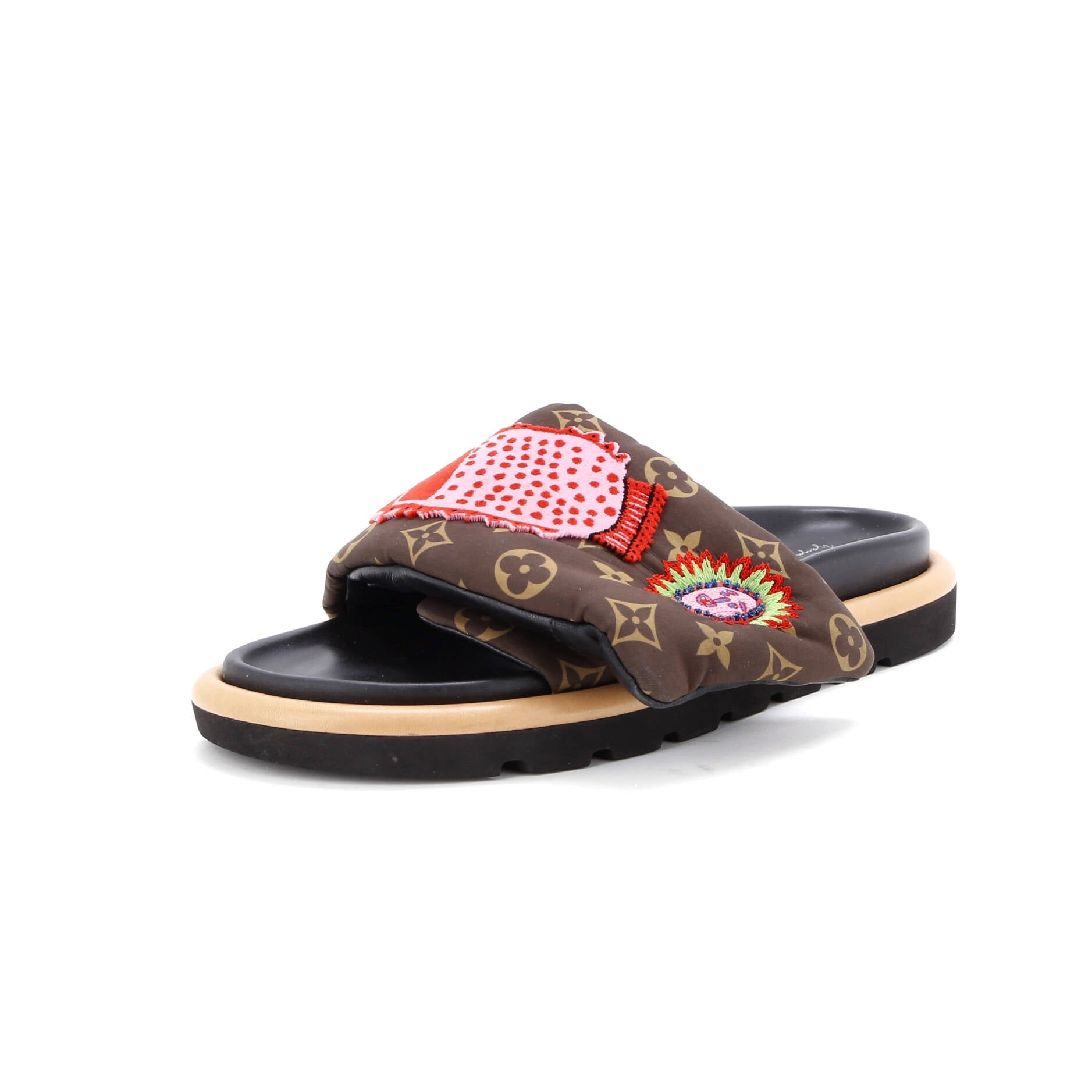Women's Pool Pillow Comfort Mule Sandals Yayoi Kusama Faces Monogram Nylon