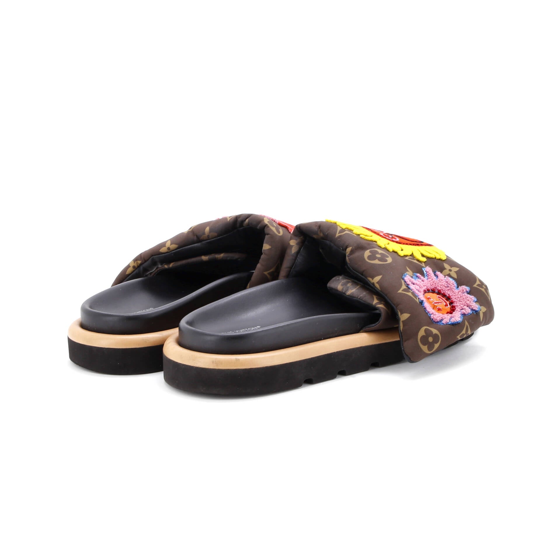 Women's Pool Pillow Comfort Mule Sandals Yayoi Kusama Faces Monogram Nylon
