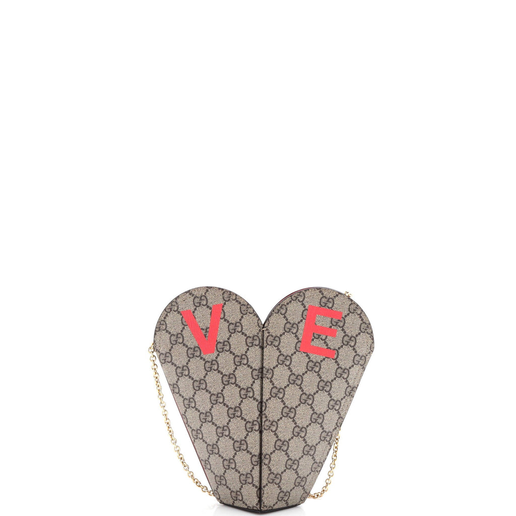 Valentine's Day Chain Heart Bag Printed GG Coated Canvas Small