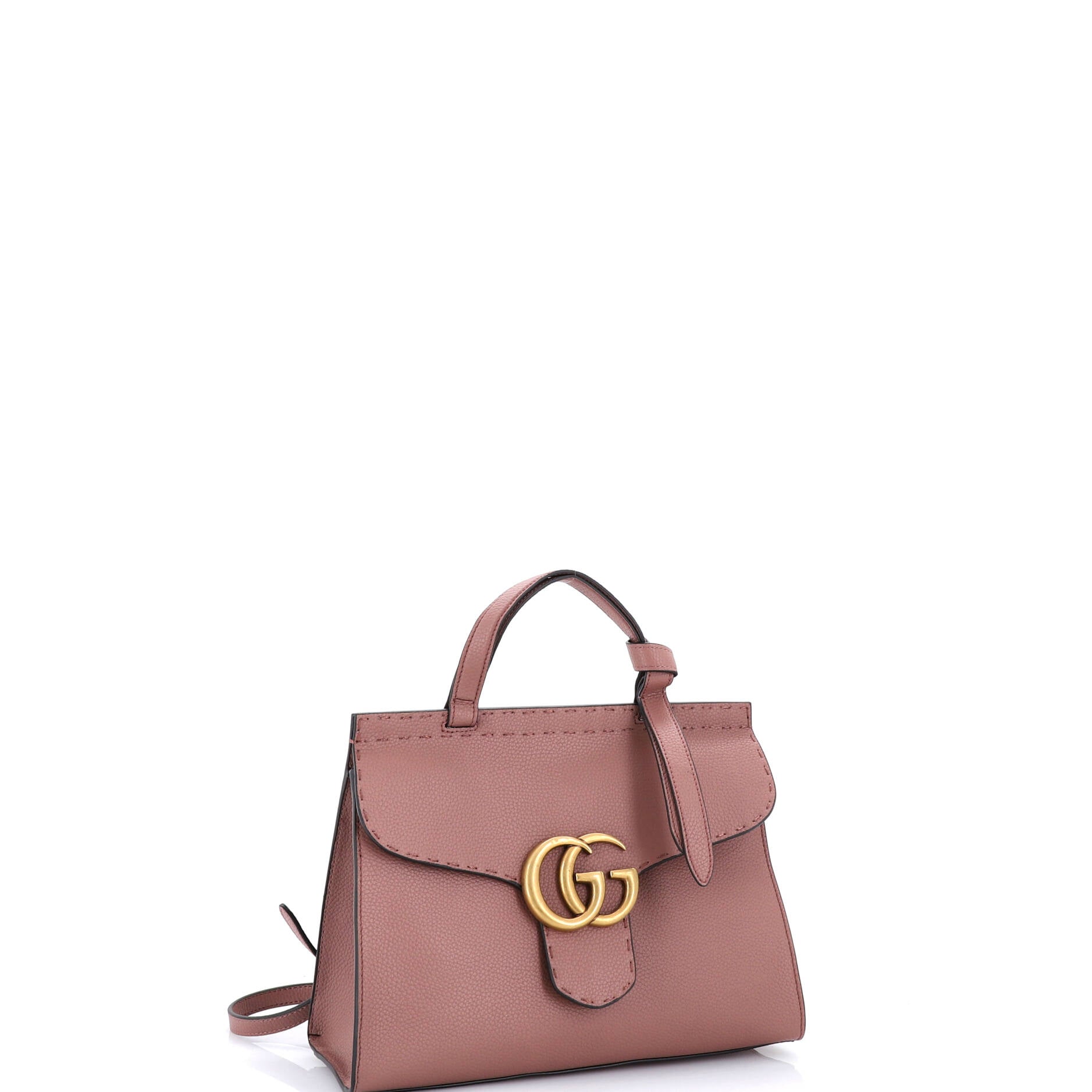 GG Marmont Top Handle Bag Leather Small
