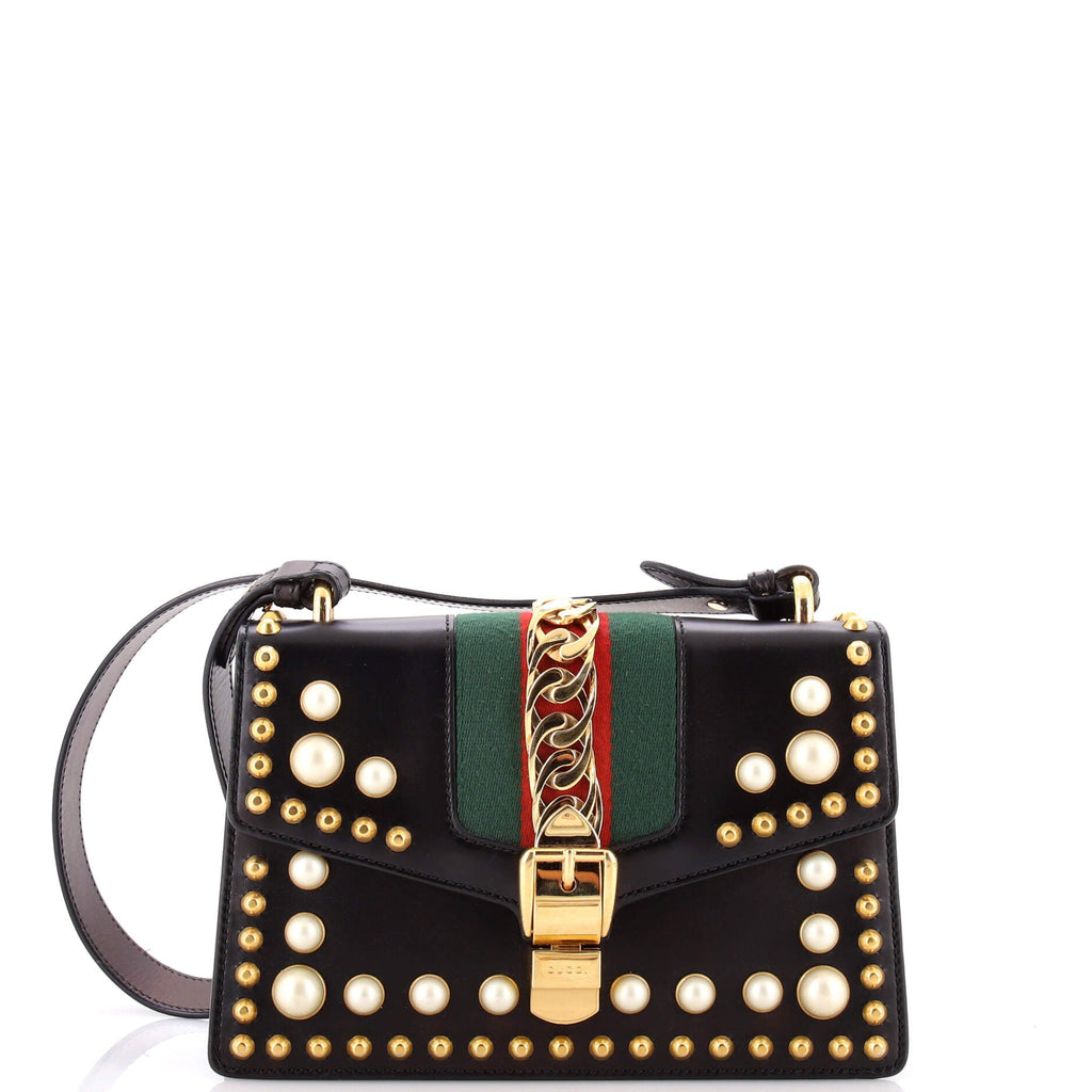 Sylvie Shoulder Bag Studded Leather Small