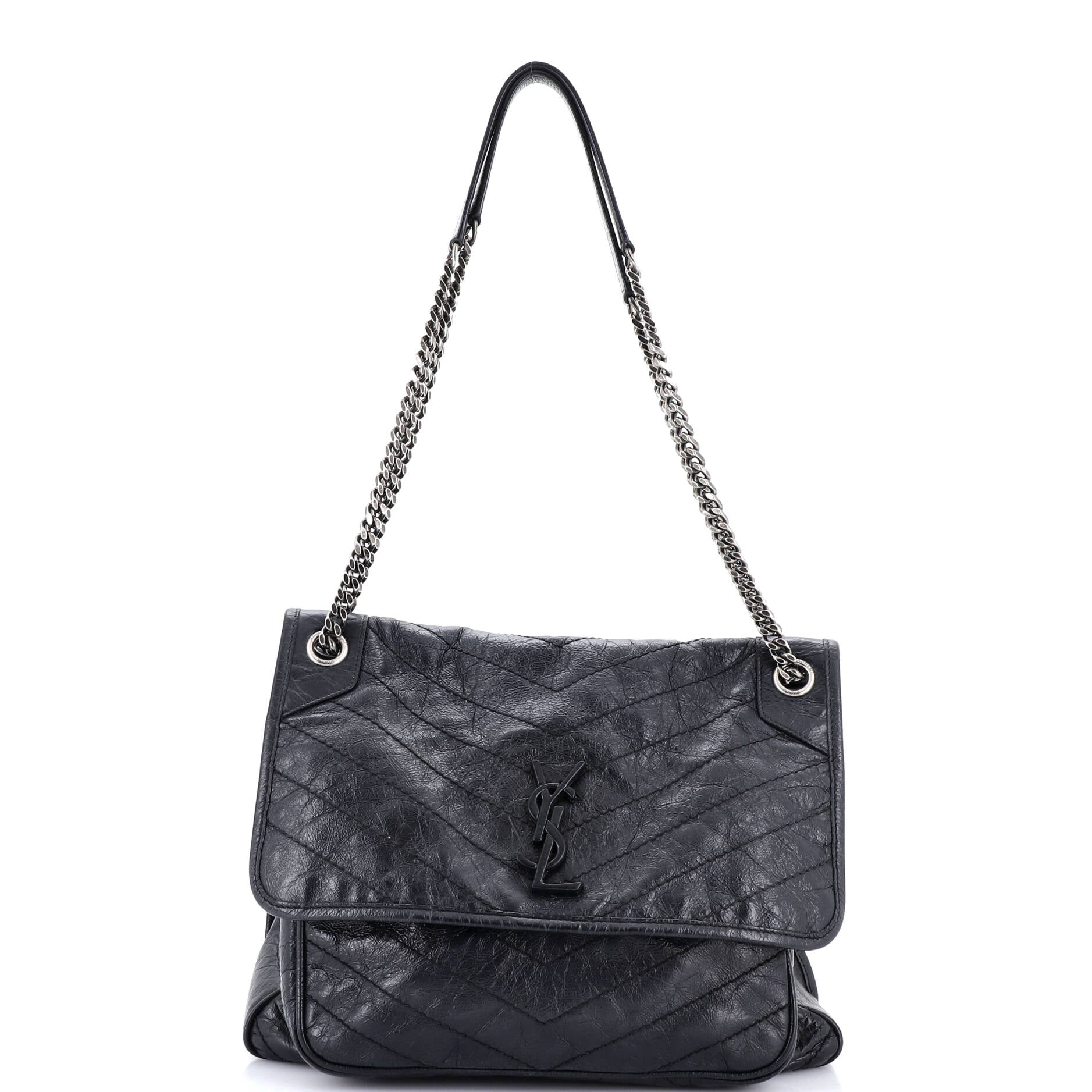 Niki Chain Flap Bag Matelasse Chevron Leather Large