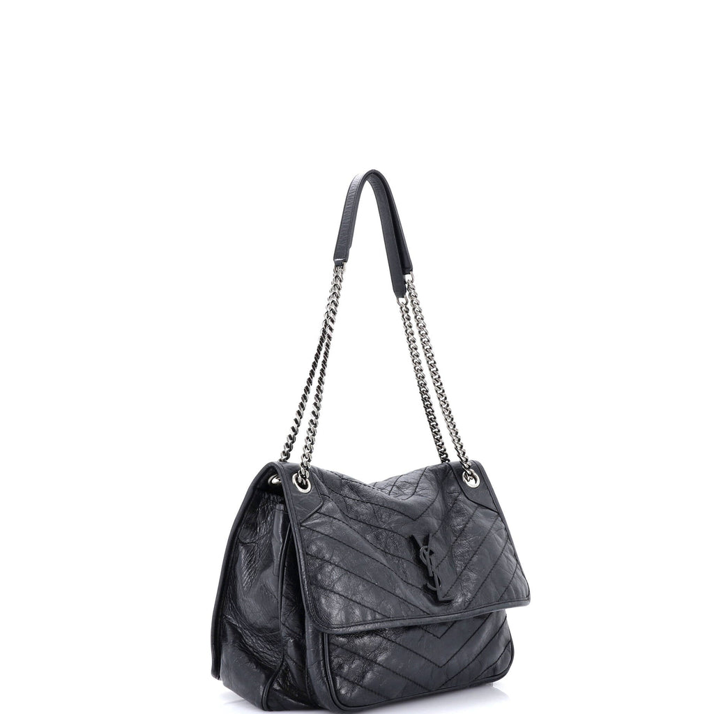 Niki Chain Flap Bag Matelasse Chevron Leather Large