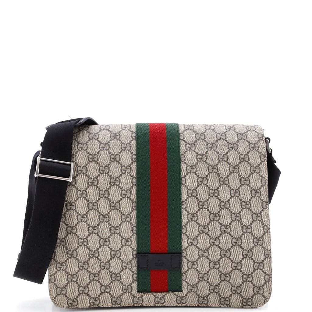 Web Flap Messenger Bag GG Coated Canvas Medium