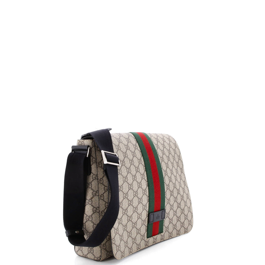 Web Flap Messenger Bag GG Coated Canvas Medium