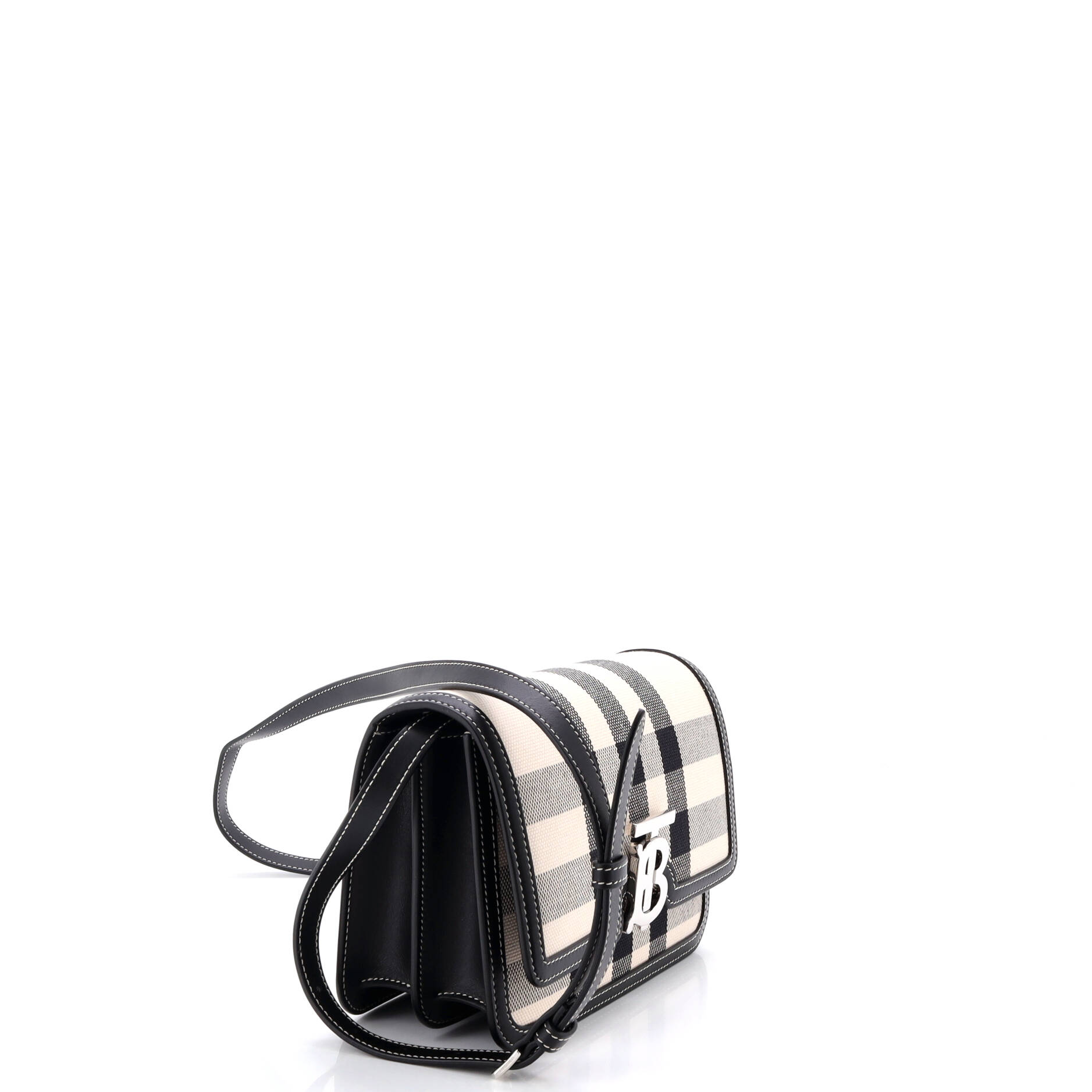TB Flap Bag Check Canvas Small