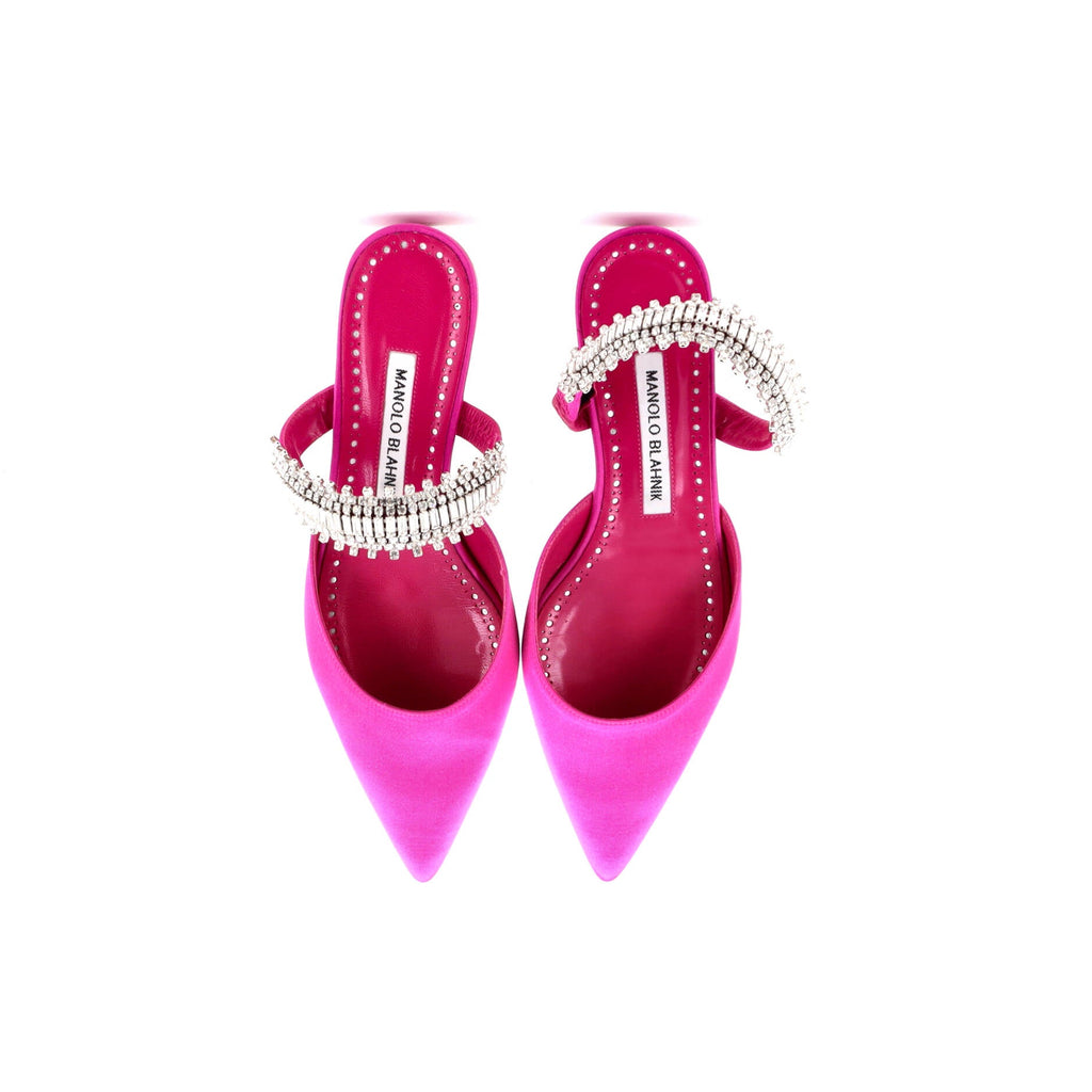 Women's Lutara Flat Mules Satin with Crystals