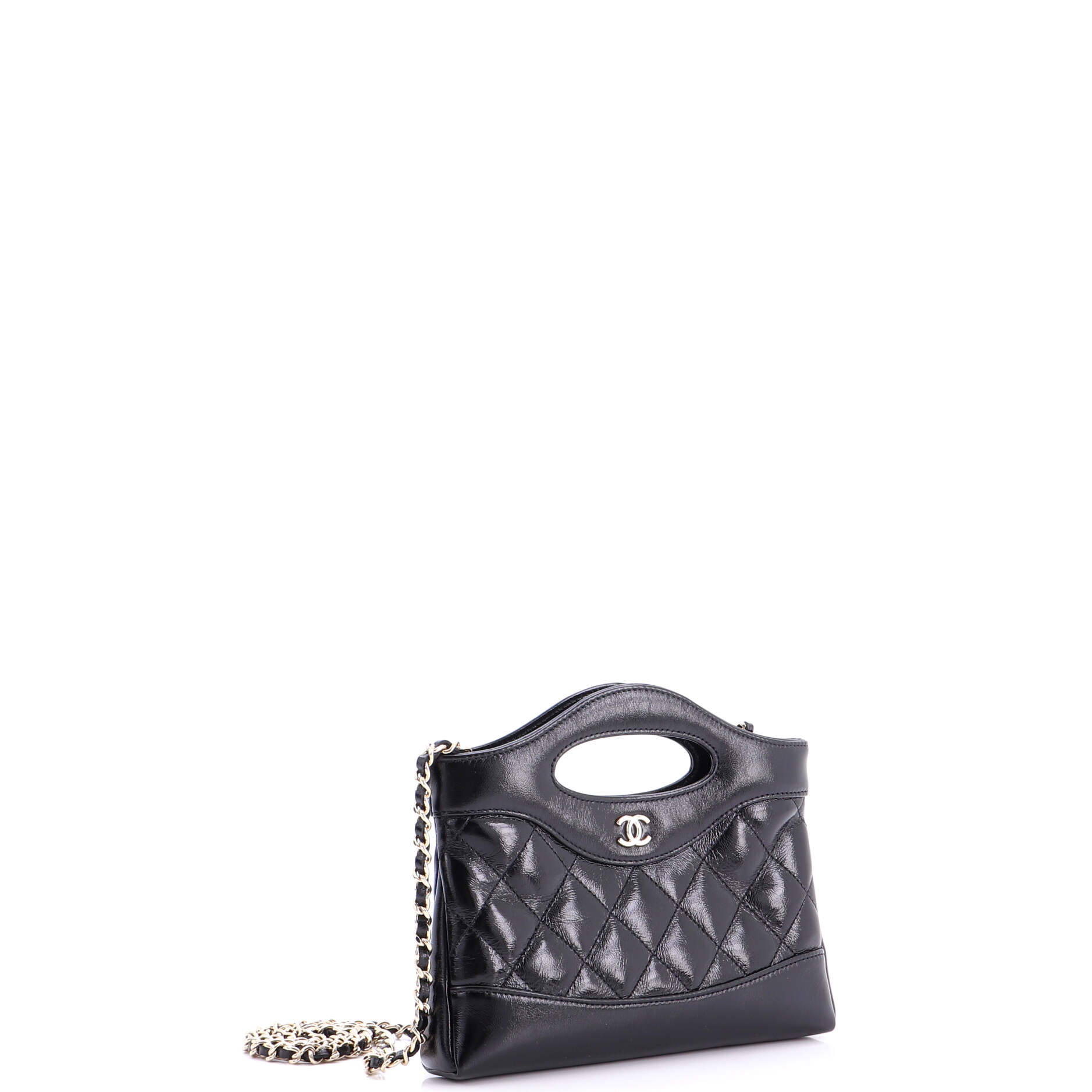 31 Shopping Bag Clutch with Chain Quilted Lambskin Small
