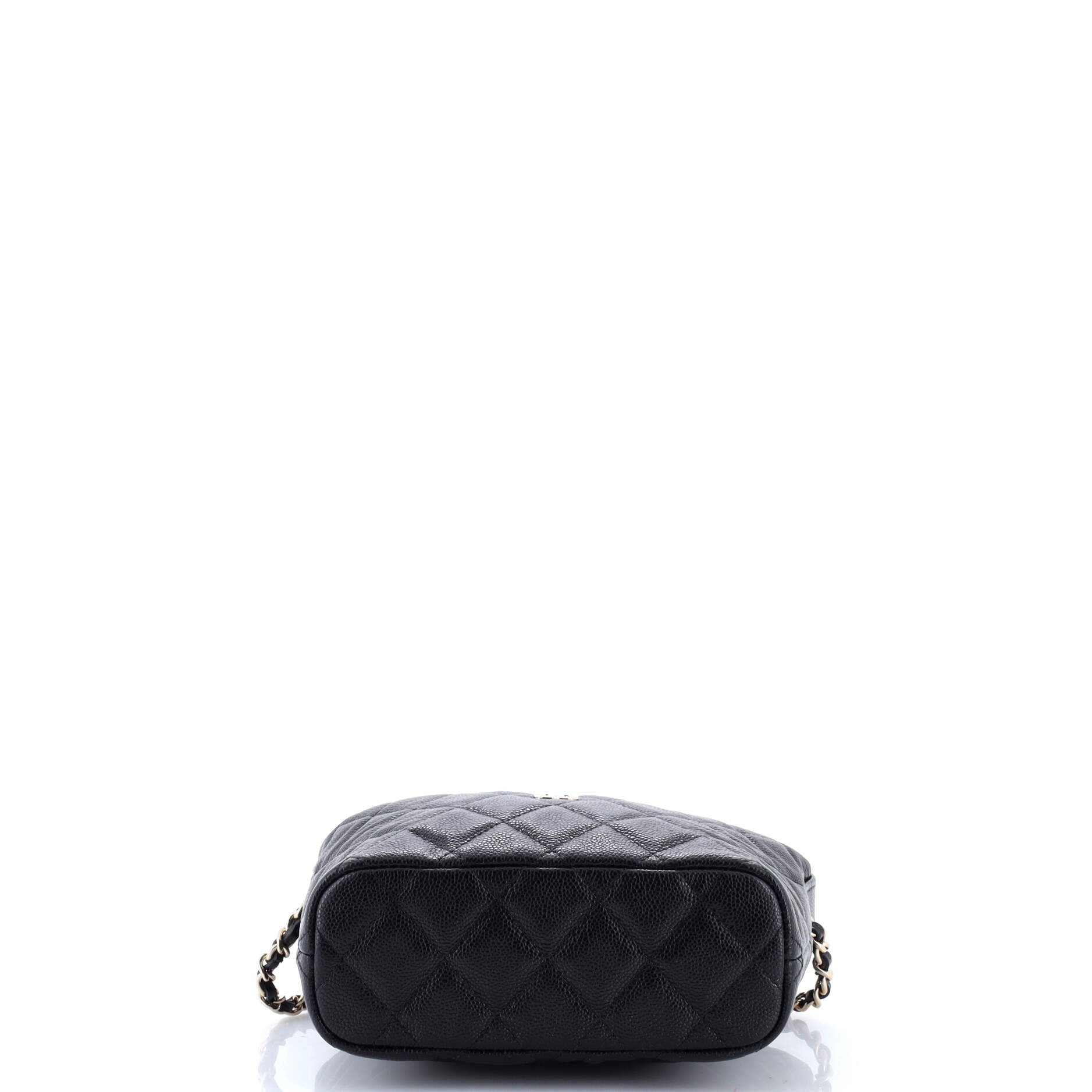 CC Hobo Clutch with Chain Quilted Caviar