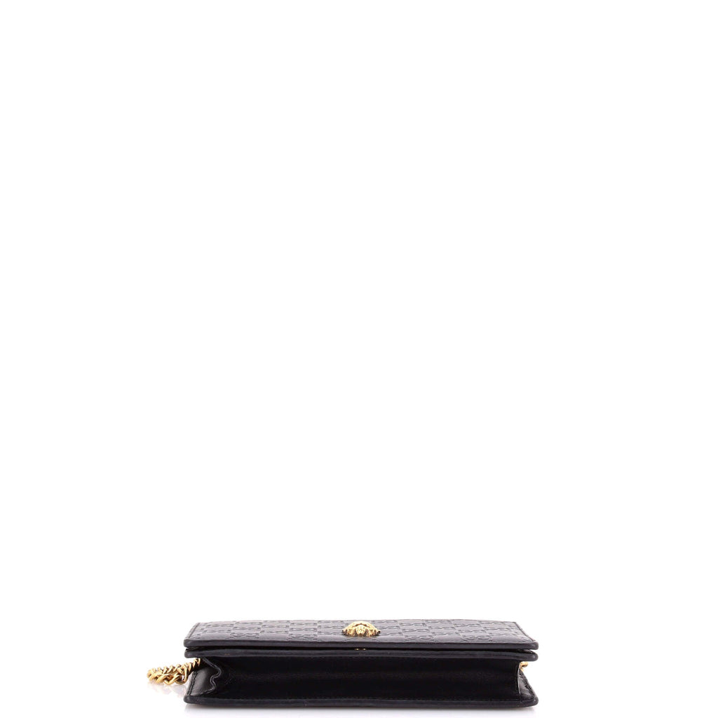 Crystal Cat Wallet on Chain Guccissima Leather
