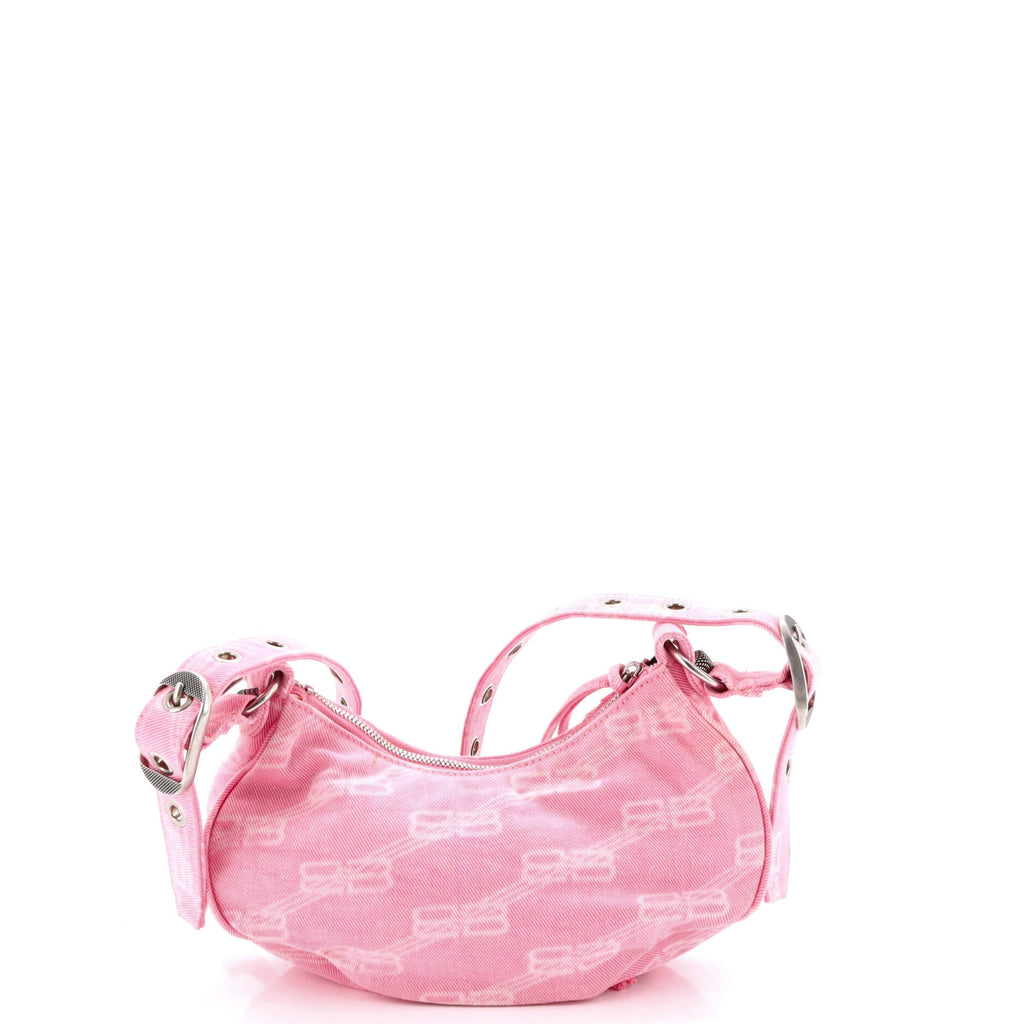 Le Cagole Giant Studs Shoulder Bag BB Denim XS