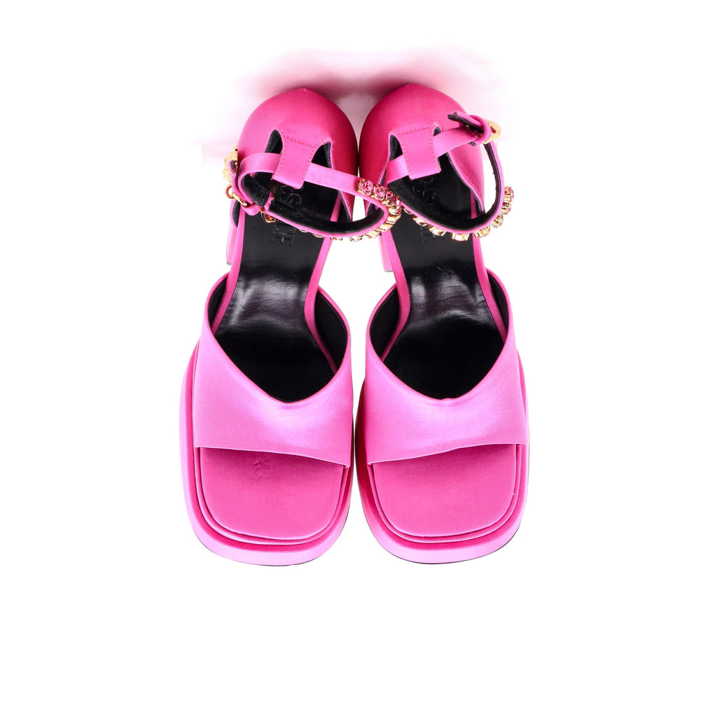 Women's Medusa Aevitas Platform Sandals Satin with Crystals