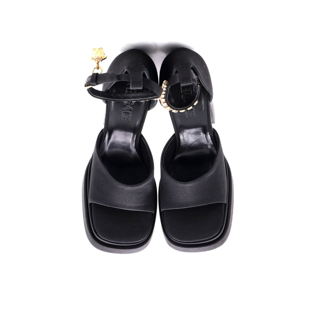 Women's Medusa Aevitas Platform Sandals Satin with Crystals