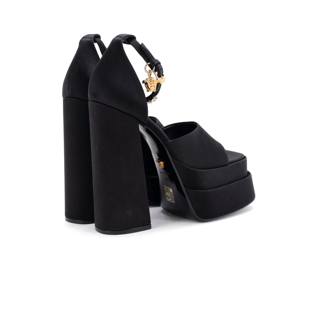 Women's Medusa Aevitas Platform Sandals Satin with Crystals